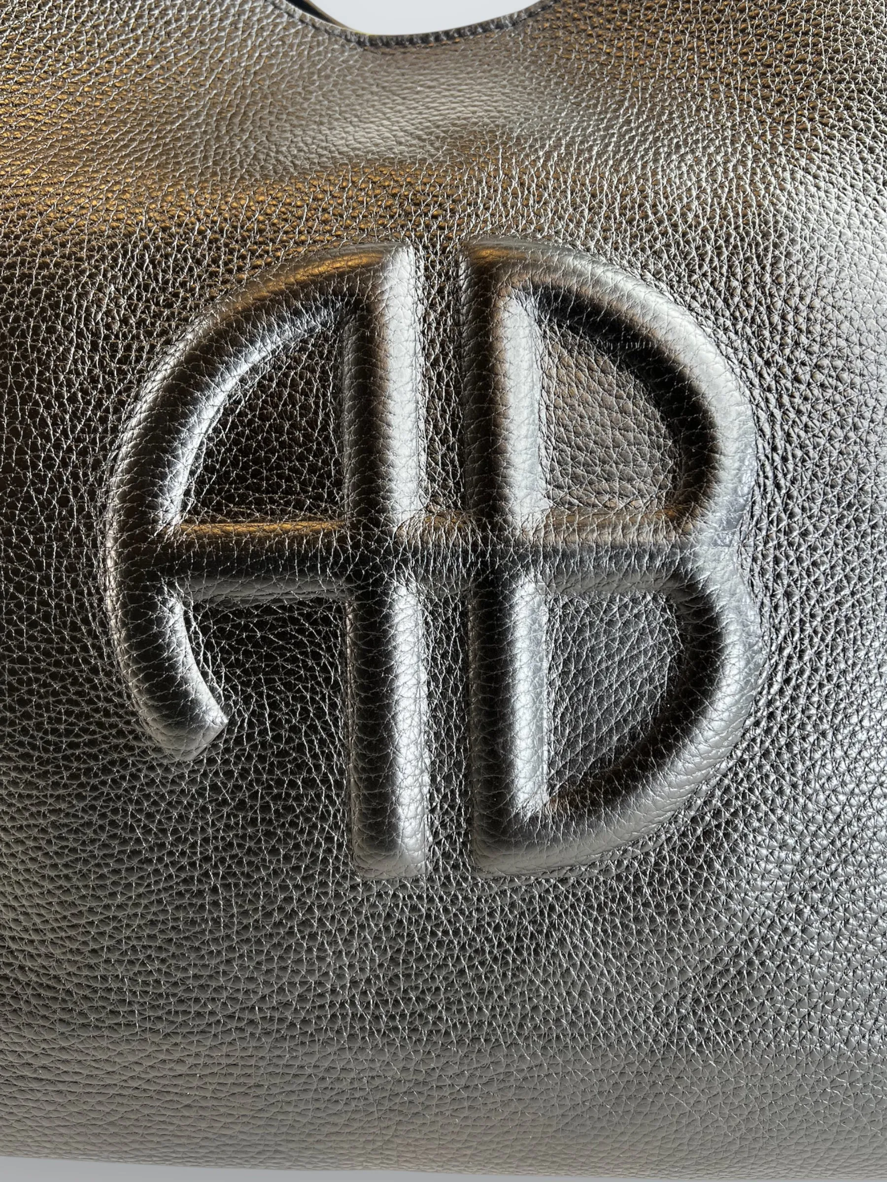 Anine Bing Black Leather Lili Medium Tote