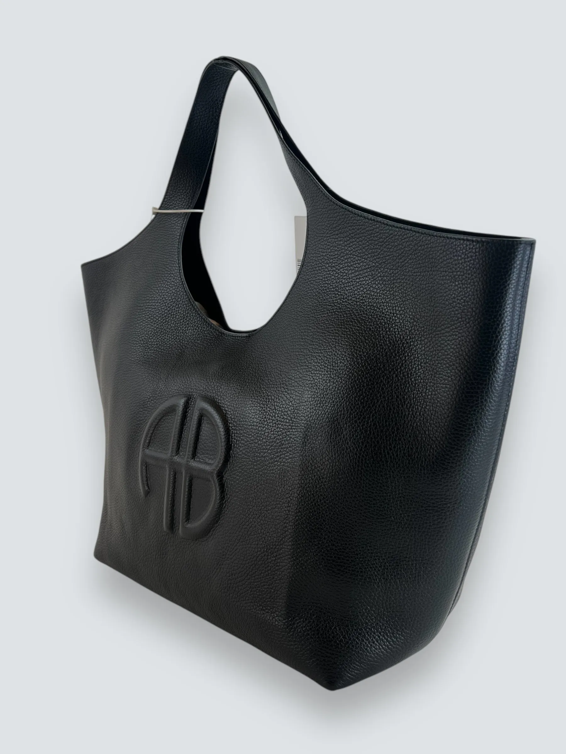 Anine Bing Black Leather Lili Medium Tote