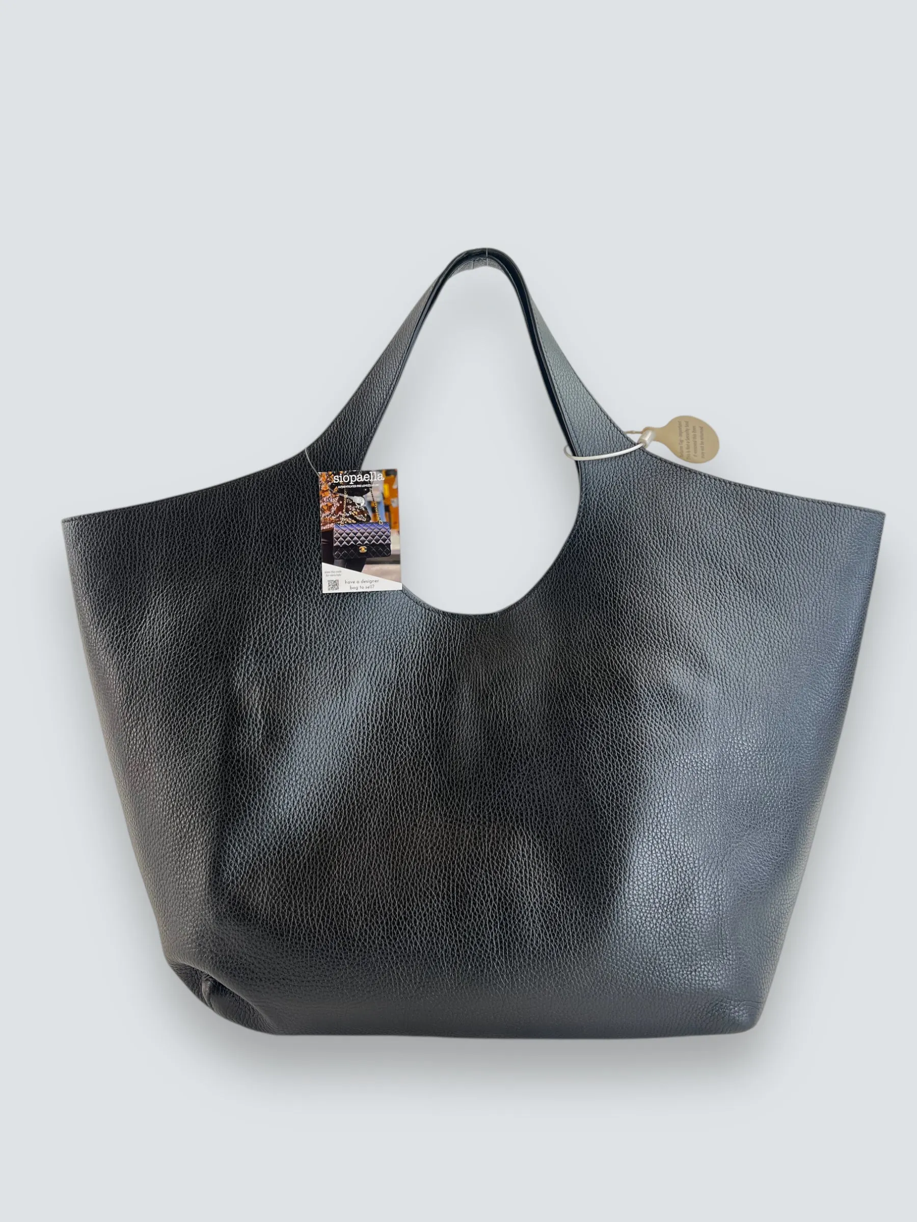 Anine Bing Black Leather Lili Medium Tote
