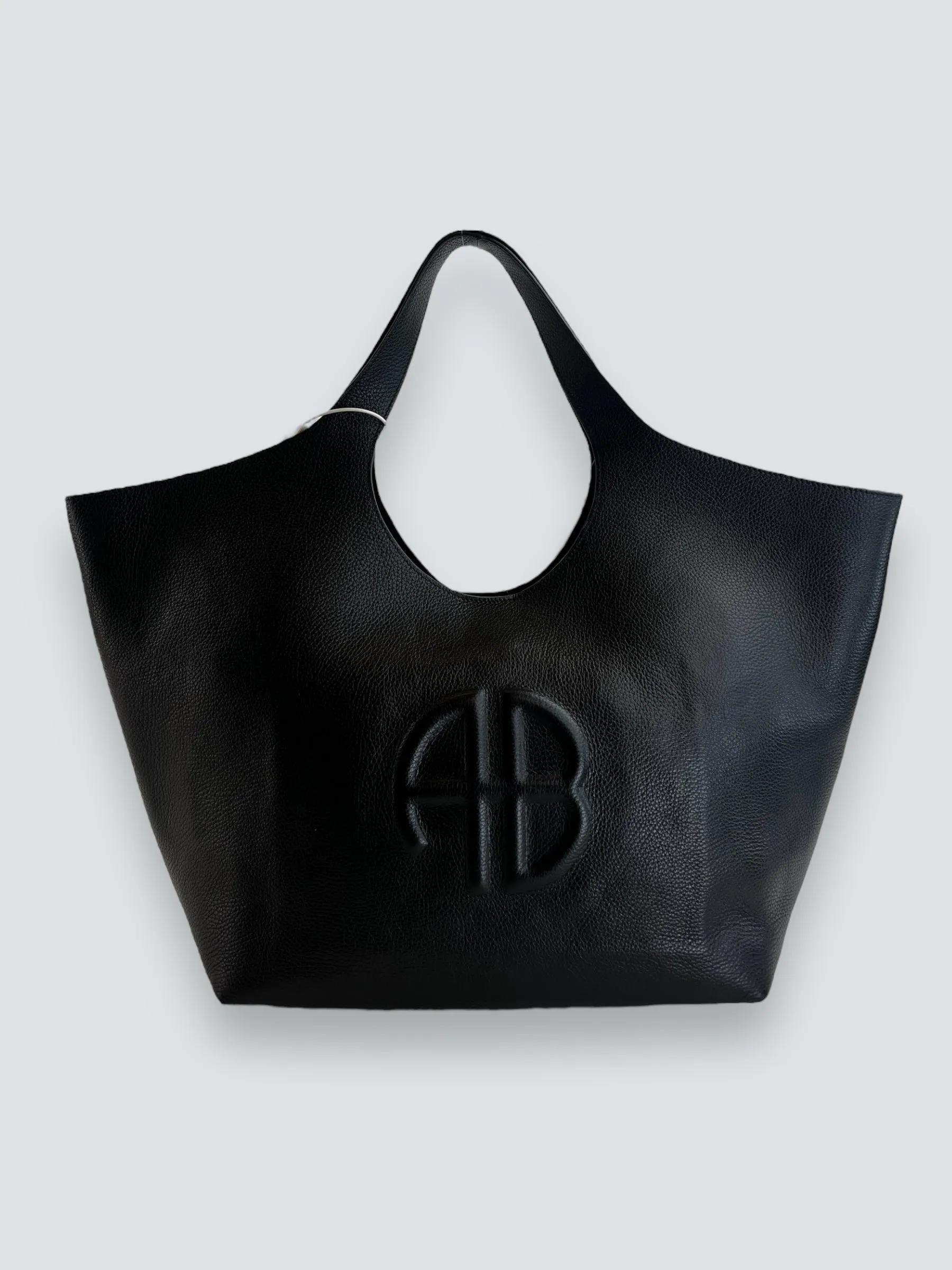 Anine Bing Black Leather Lili Medium Tote