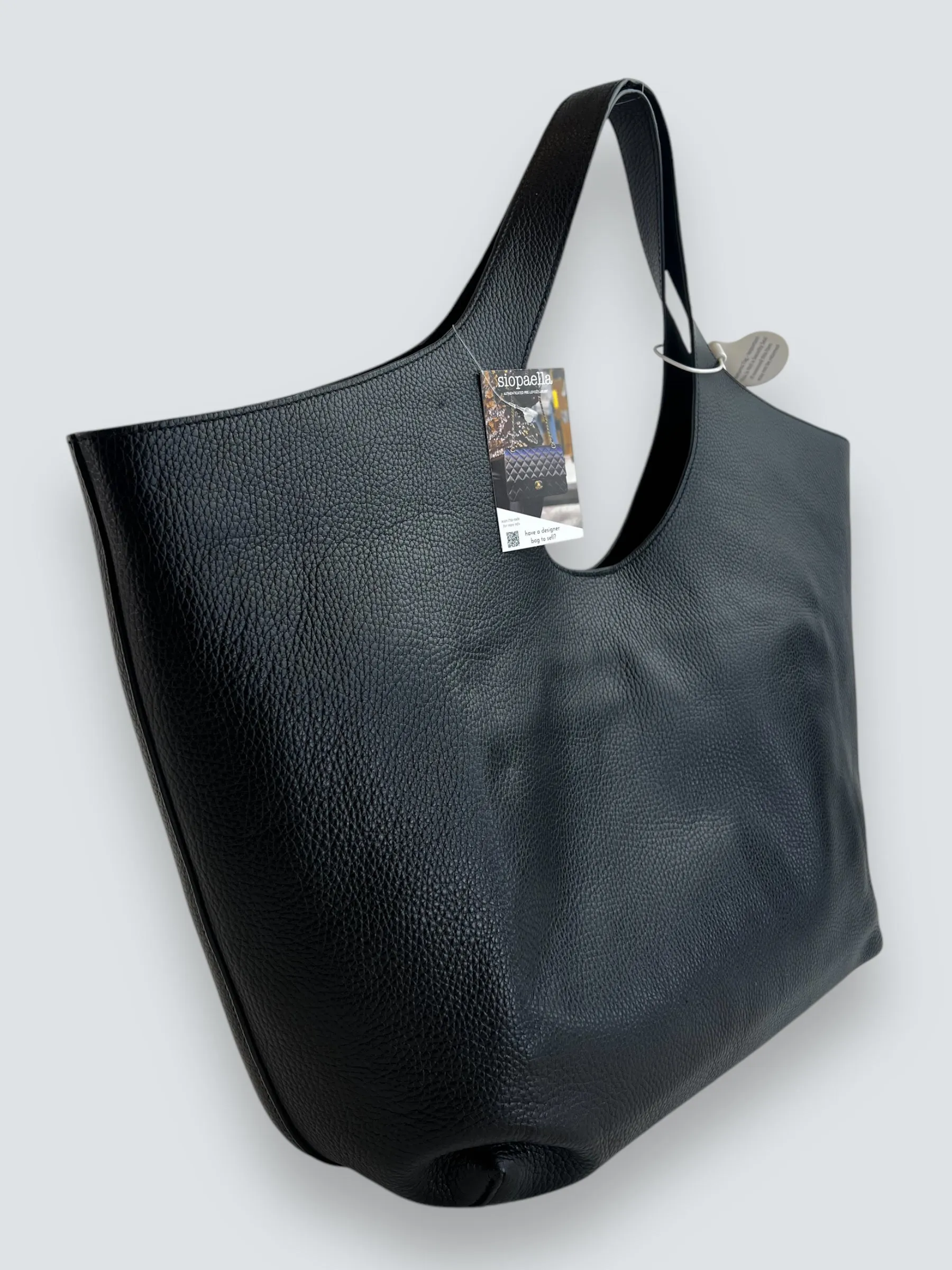 Anine Bing Black Leather Lili Medium Tote