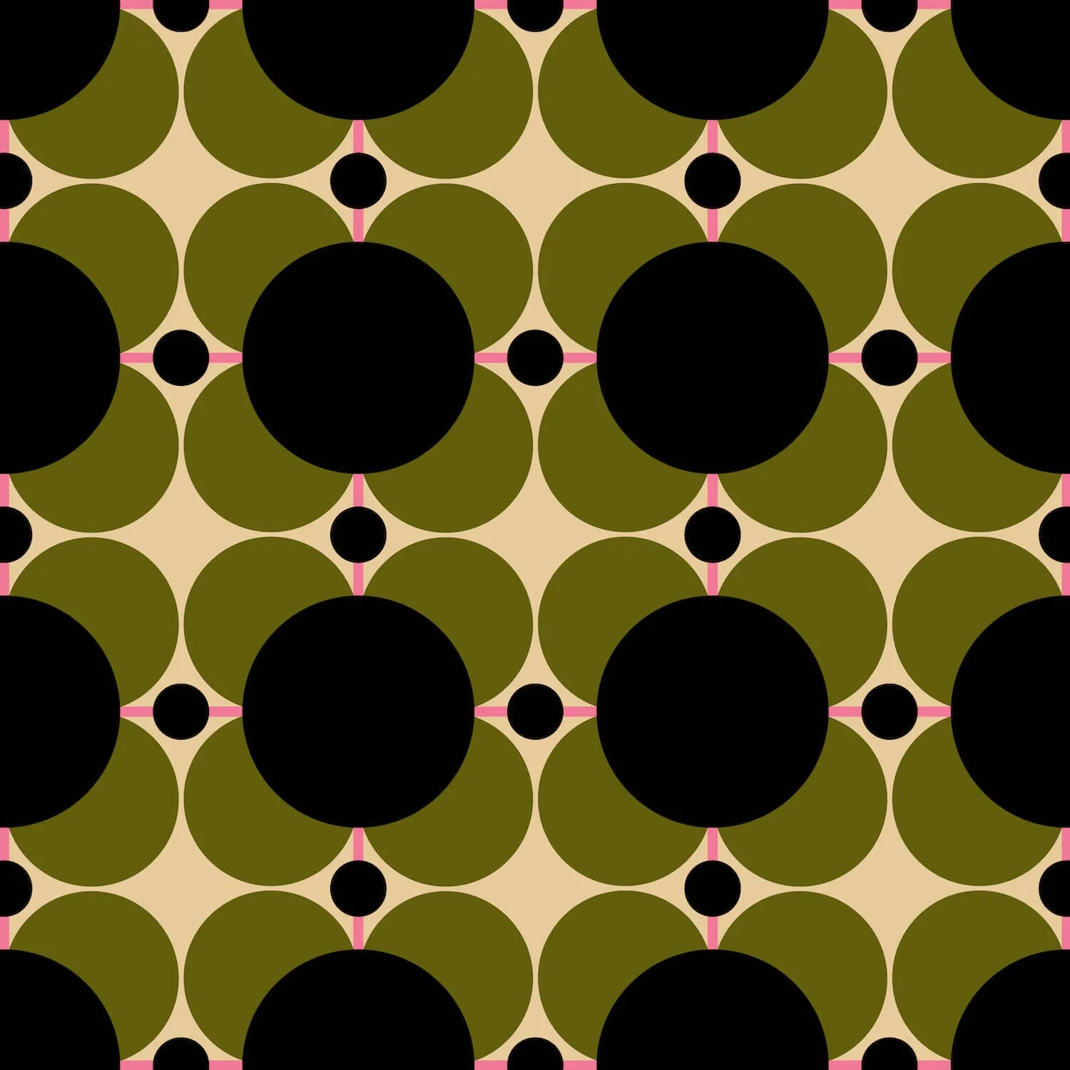 Atomic Flower Khaki Wallpaper - Sample