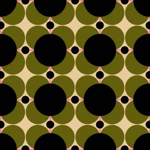 Atomic Flower Khaki Wallpaper - Sample