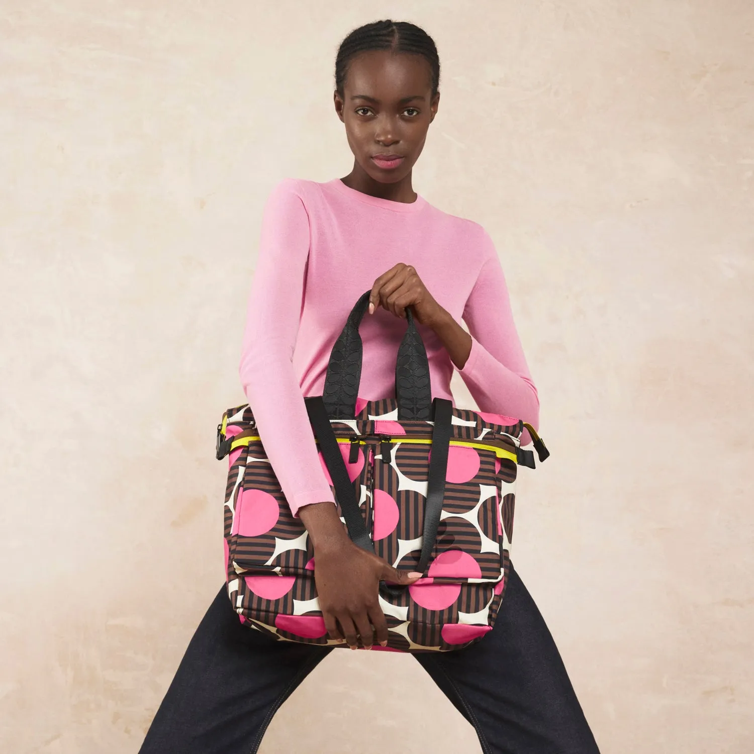 Axis Tote - Striped Flower Azalea