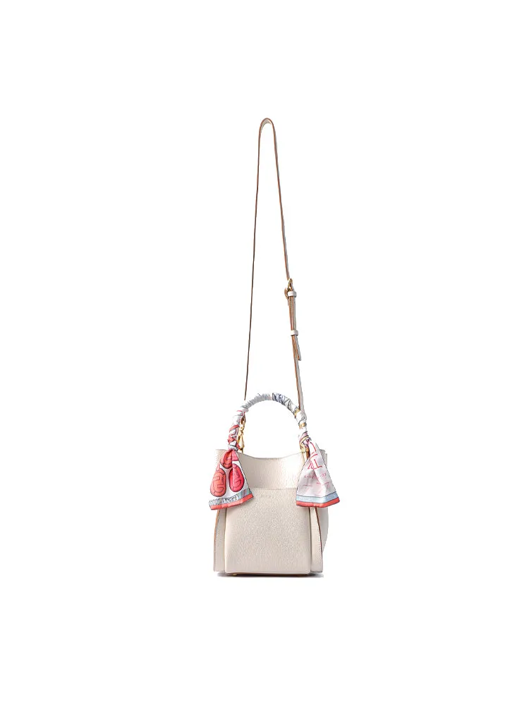 Basket Jacquard with Leather Top Handle Bag