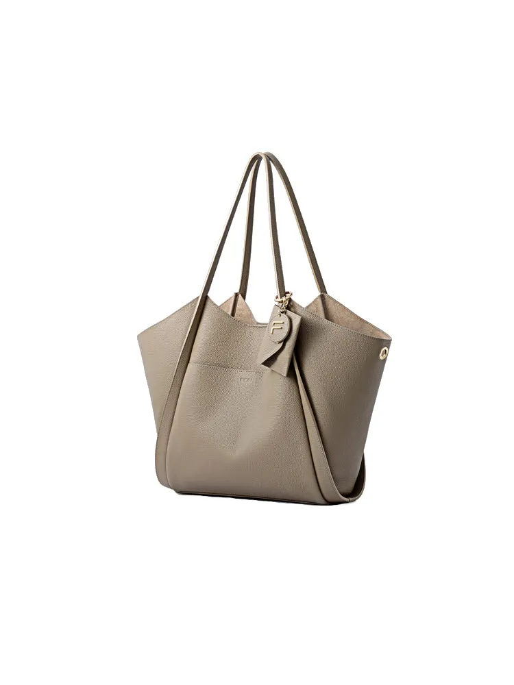 Basket Jacquard with Leather Tote Bag