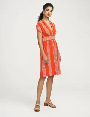 Bilbao Stripe V-Neck Short Sleeve Dress- Sale