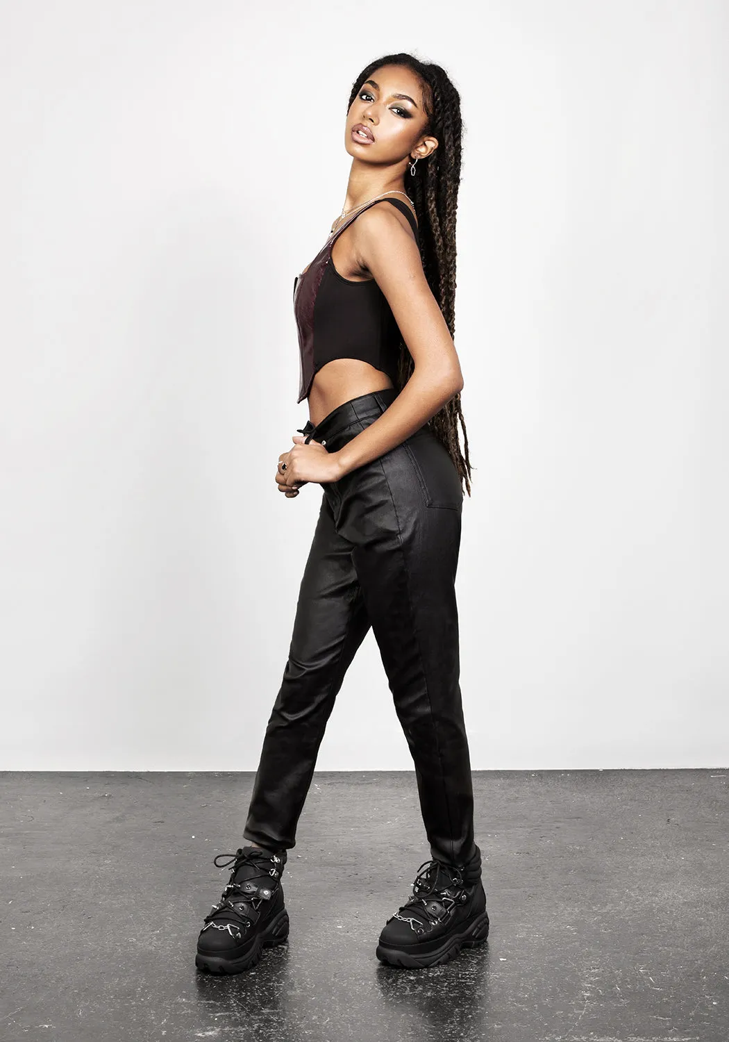 BITEFEST COATED SKINNY TROUSER