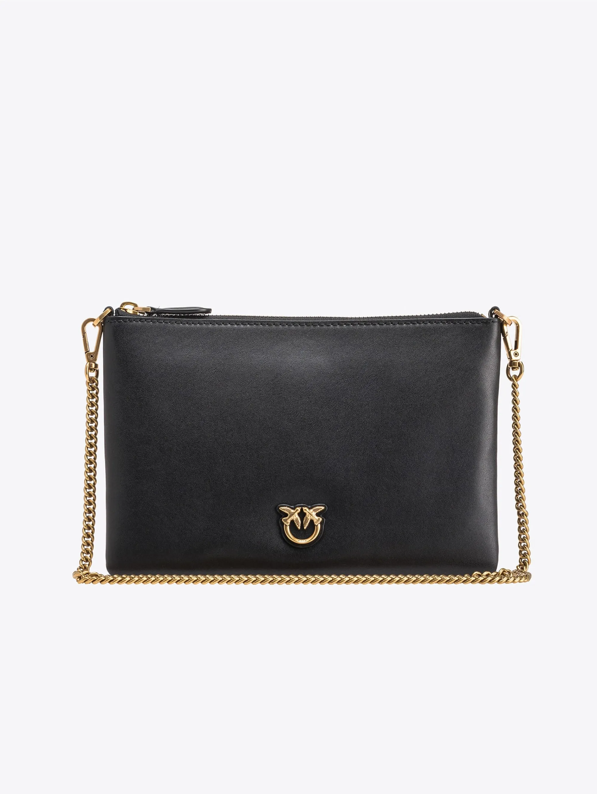 Black Flat Crossbody Bag
