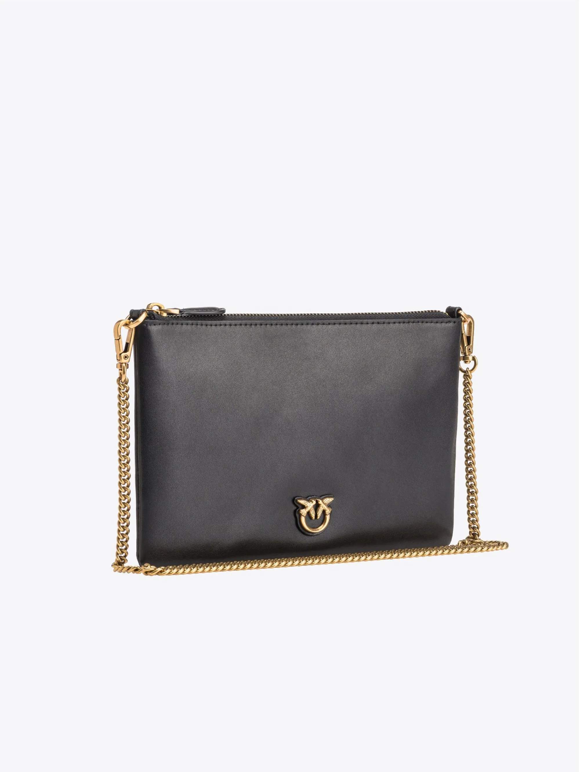 Black Flat Crossbody Bag
