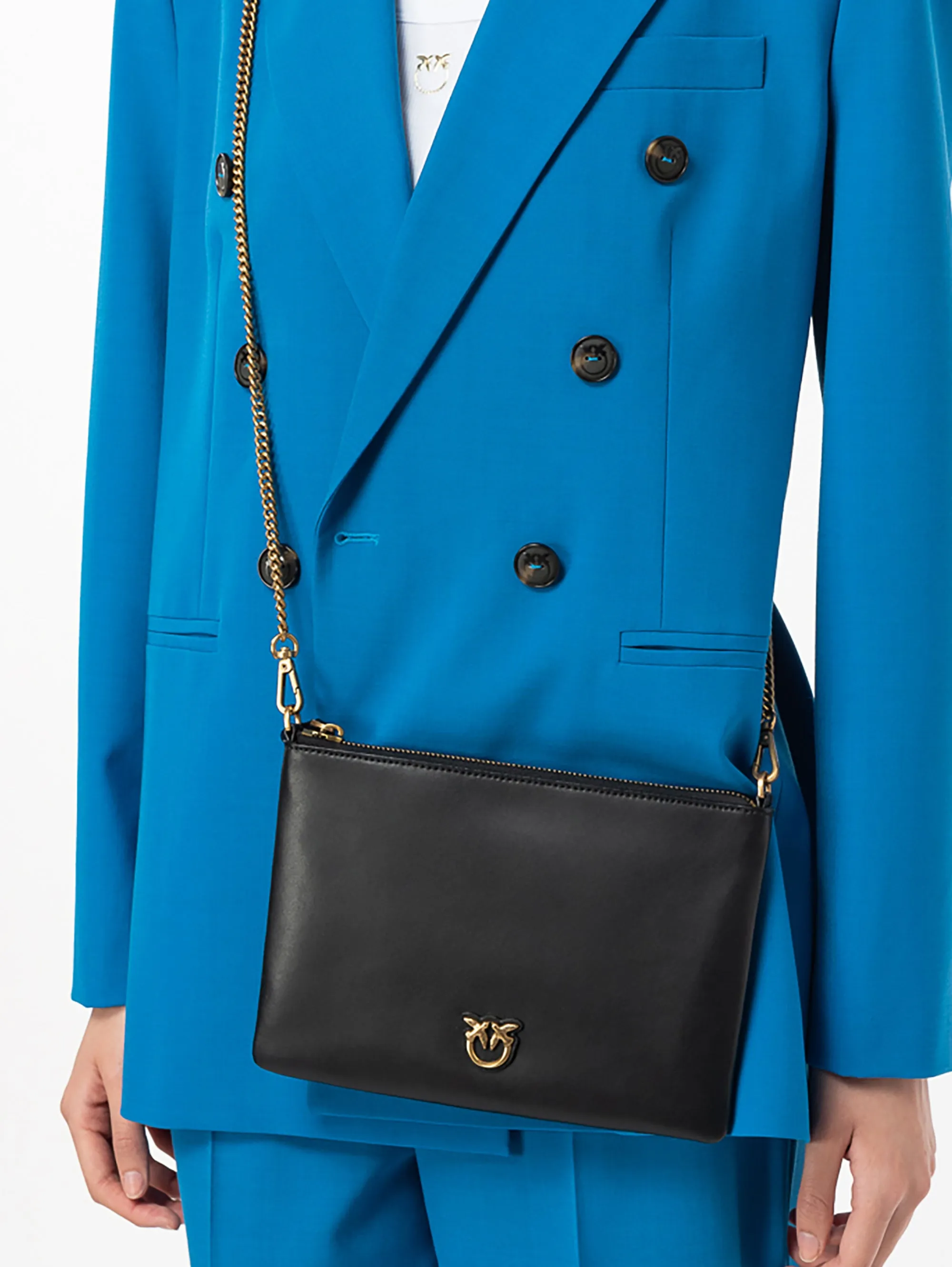 Black Flat Crossbody Bag