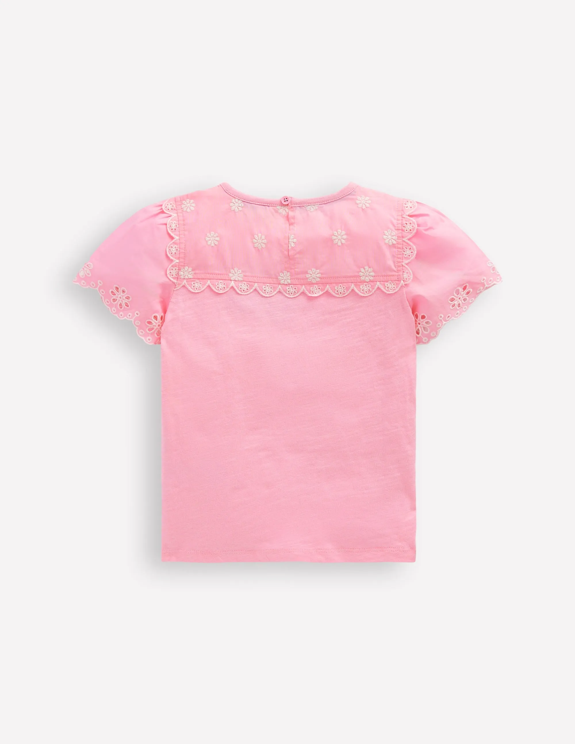 Broderie Sleeve Tee-Vintage Mauve