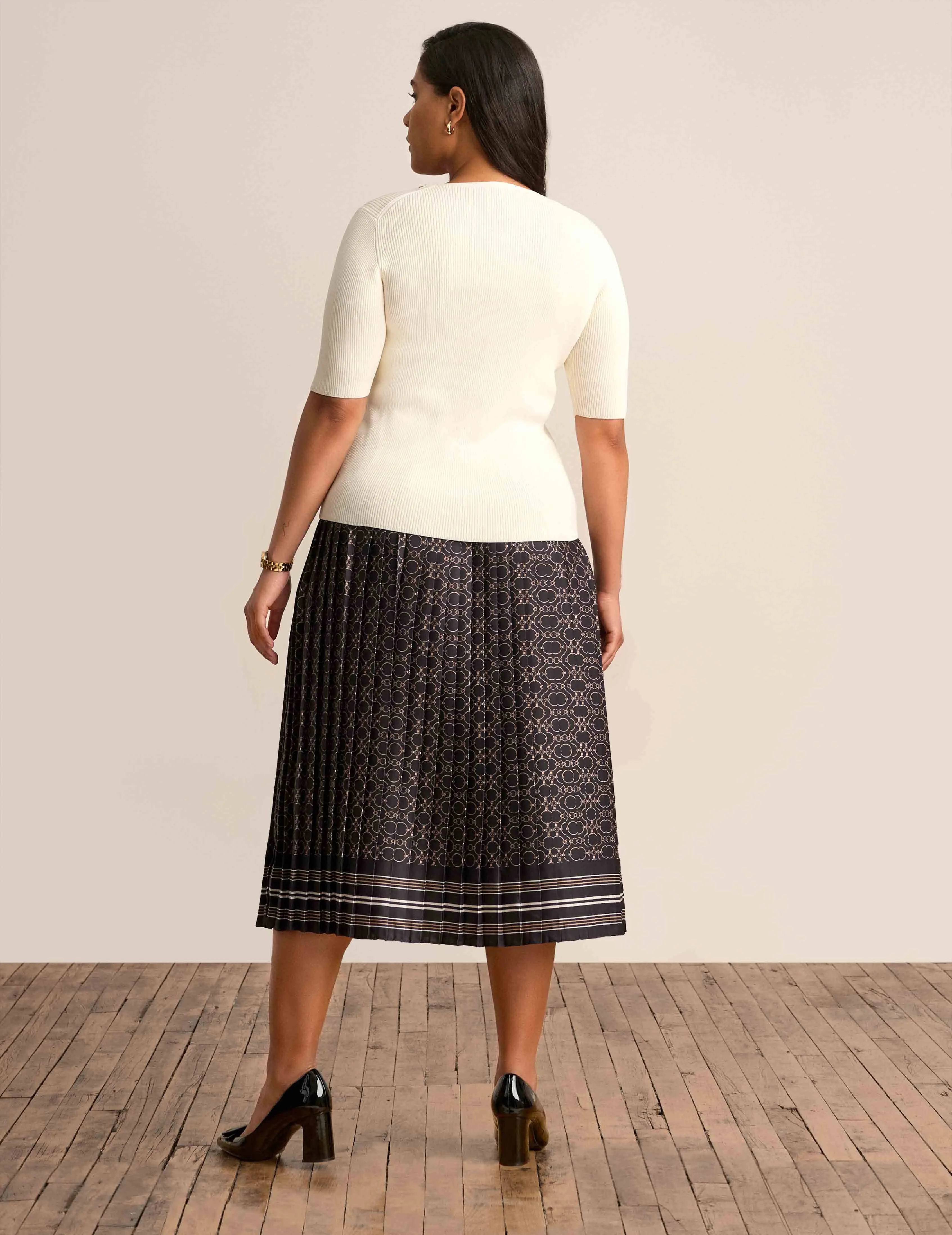 Button Sleeve Crew Neck - Sale