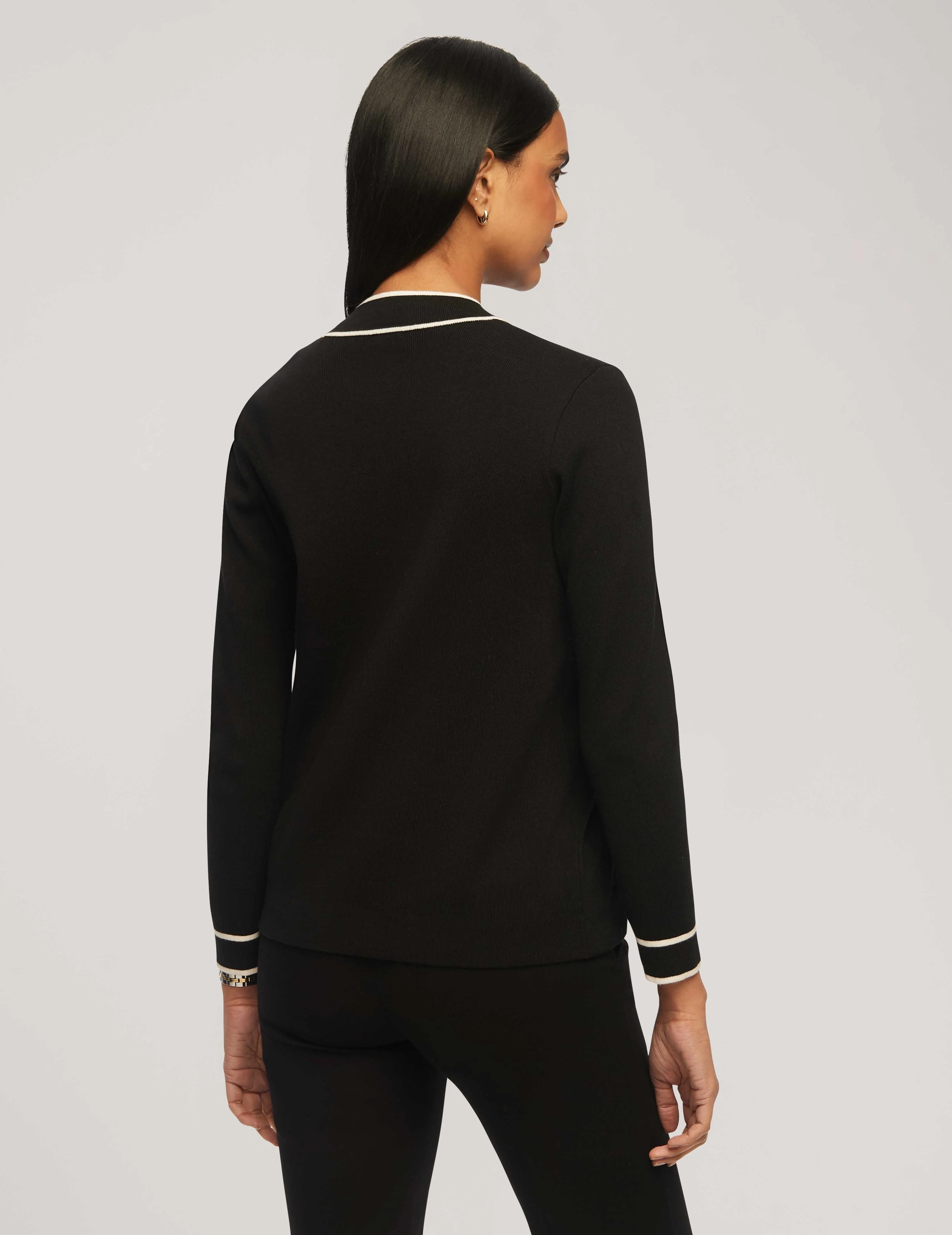 Cardigan With Tipped Pockets- Sale