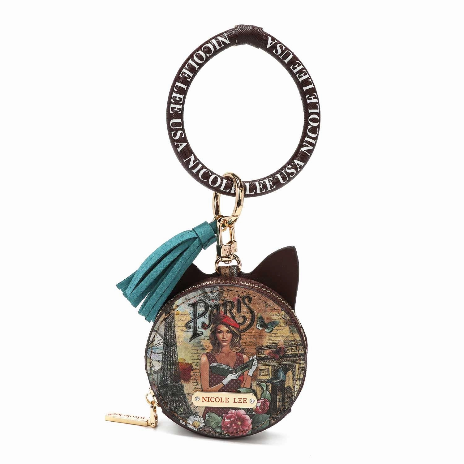 CAT COIN PURSE WRISTLET KEYCHAIN