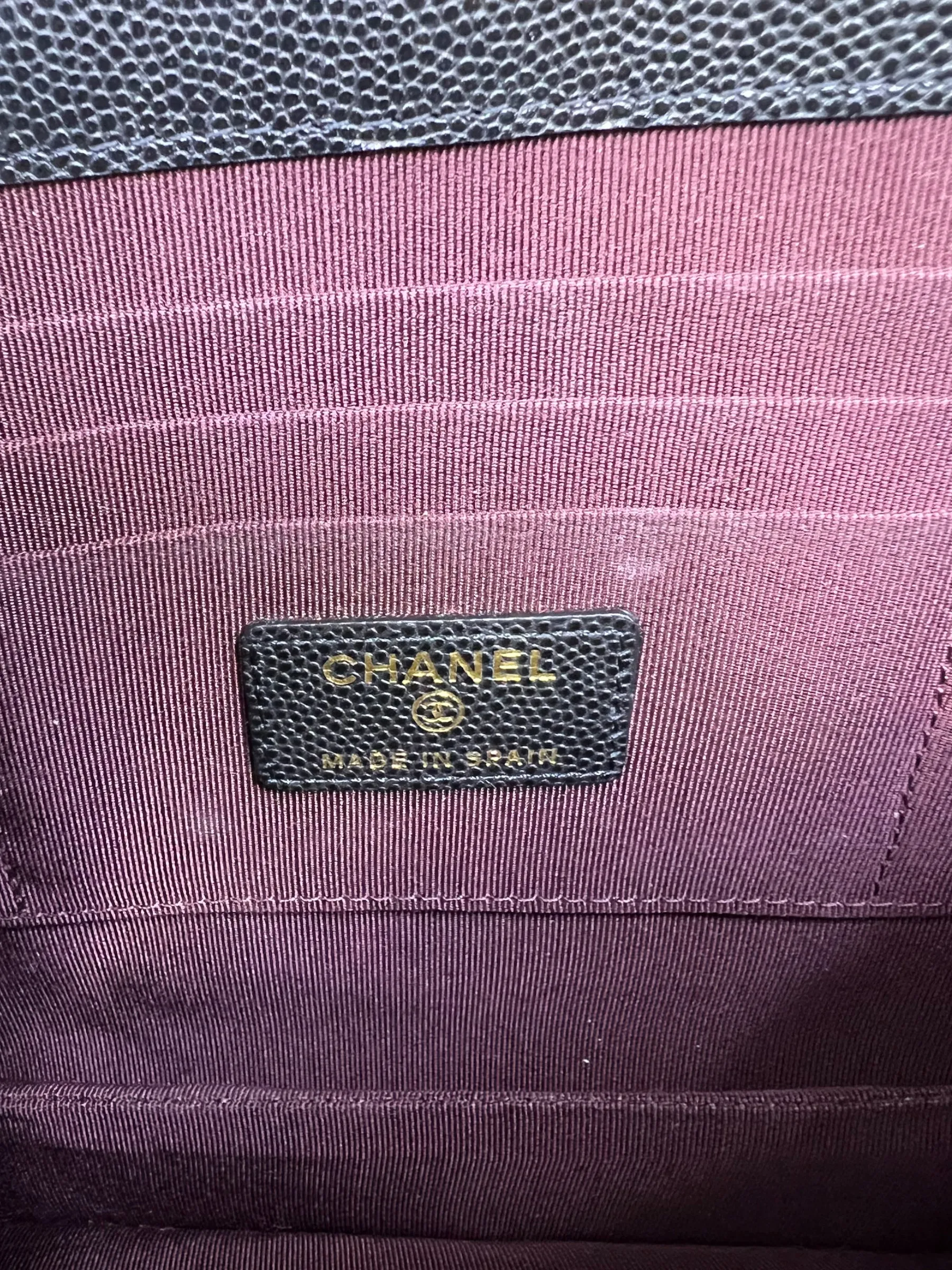 Chanel Black Caviar Leather CC Logo Clutch