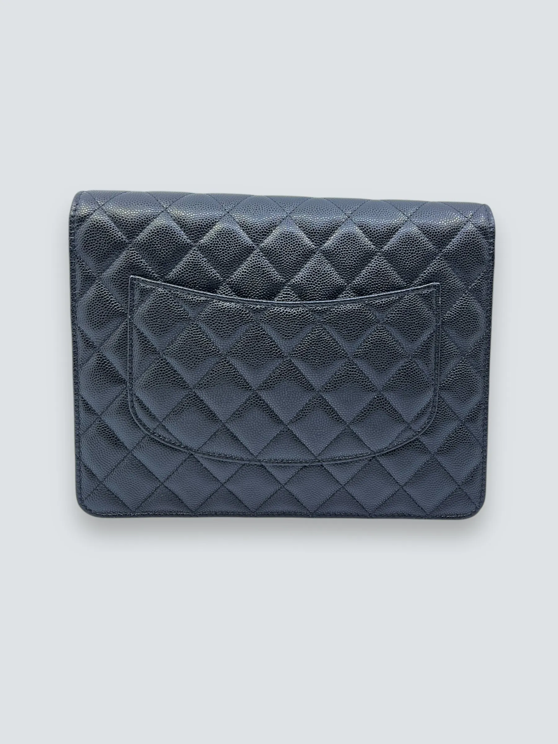 Chanel Black Caviar Leather CC Logo Clutch
