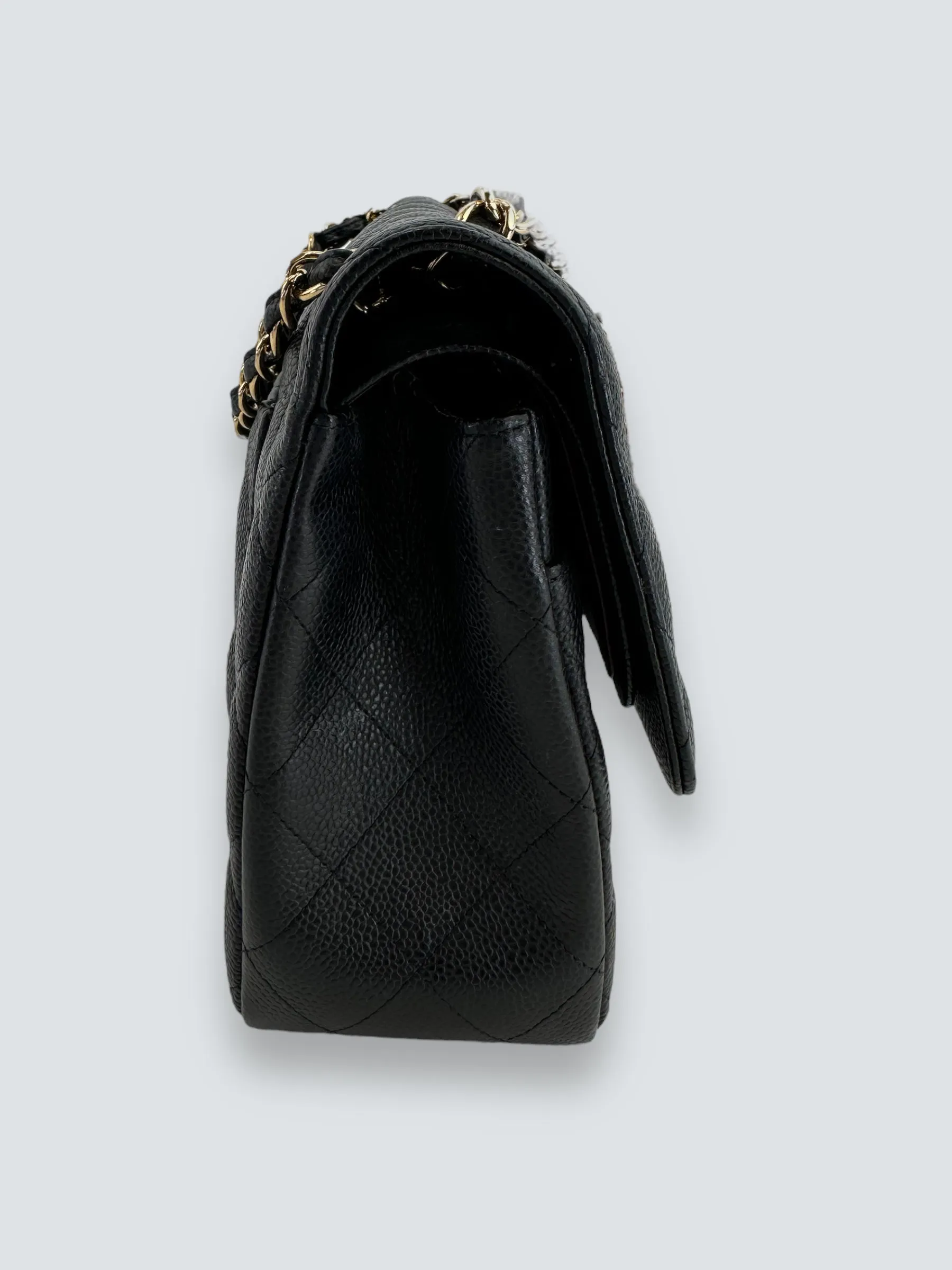 Chanel Black Caviar Leather Jumbo Double Flap