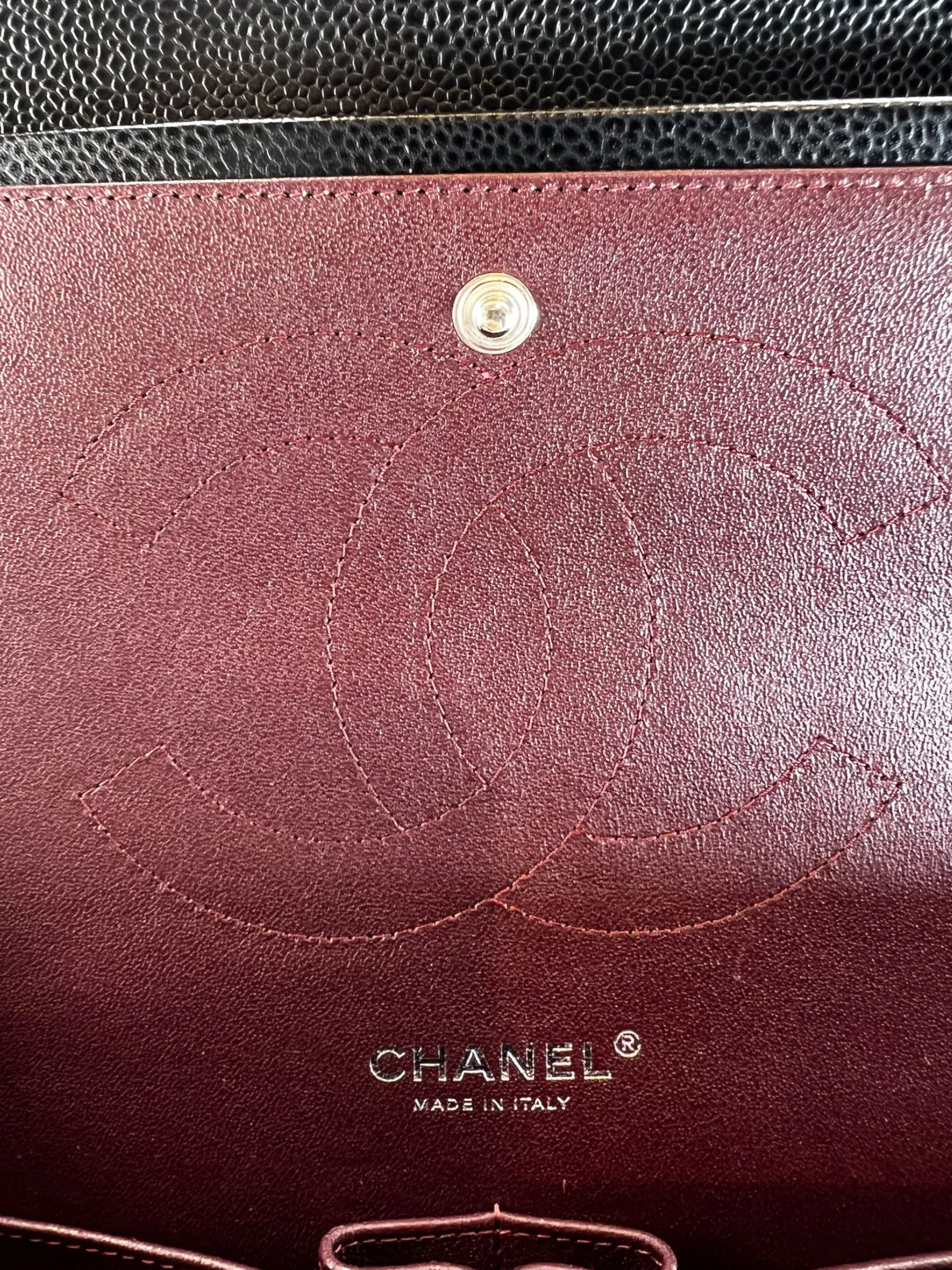 Chanel Black Caviar Leather Jumbo Double Flap