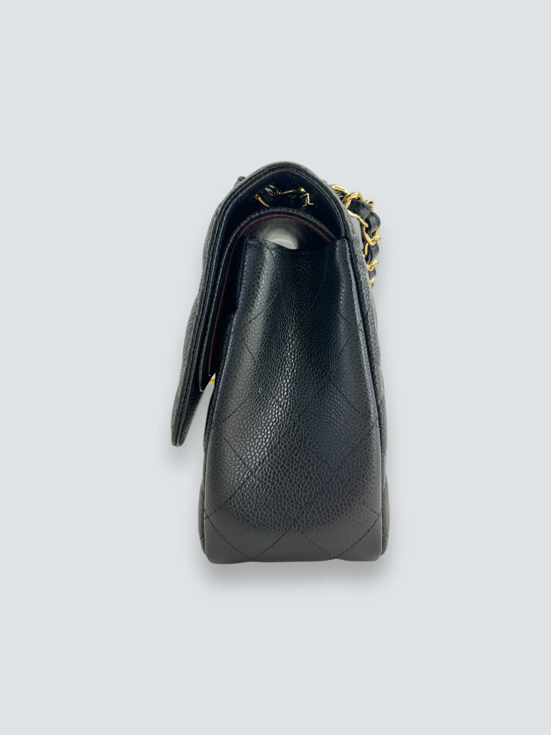 Chanel Black Caviar Leather Jumbo Double Flap