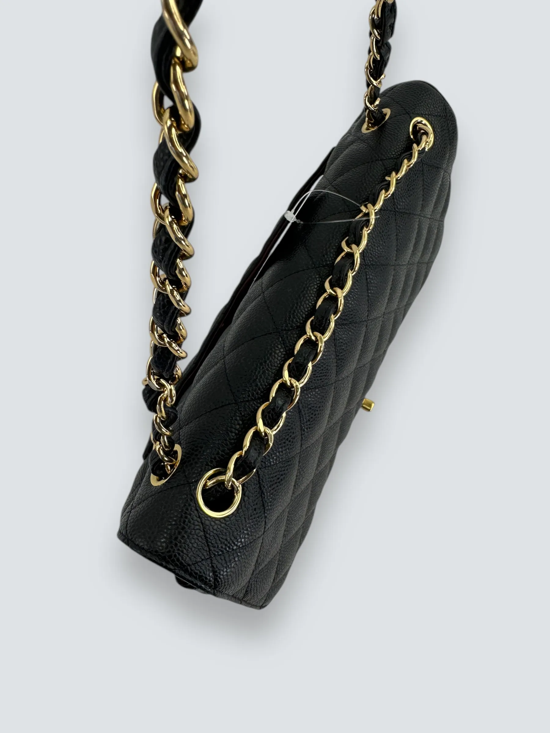 Chanel Black Caviar Leather Jumbo Double Flap