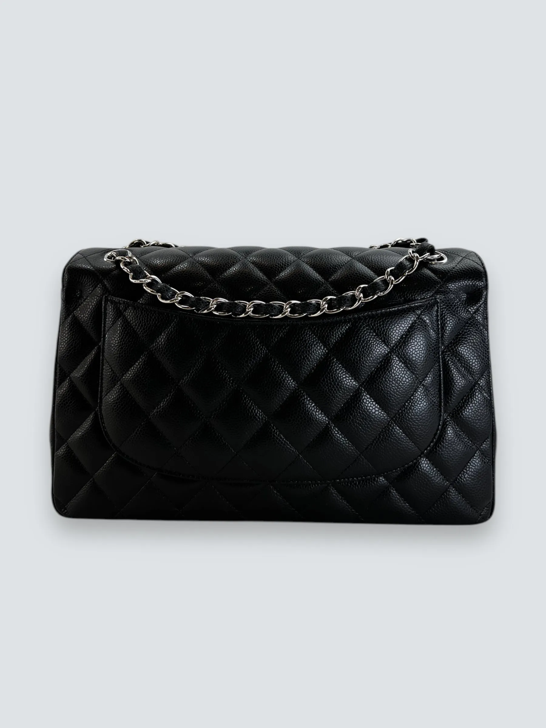 Chanel Black Caviar Leather Jumbo Double Flap