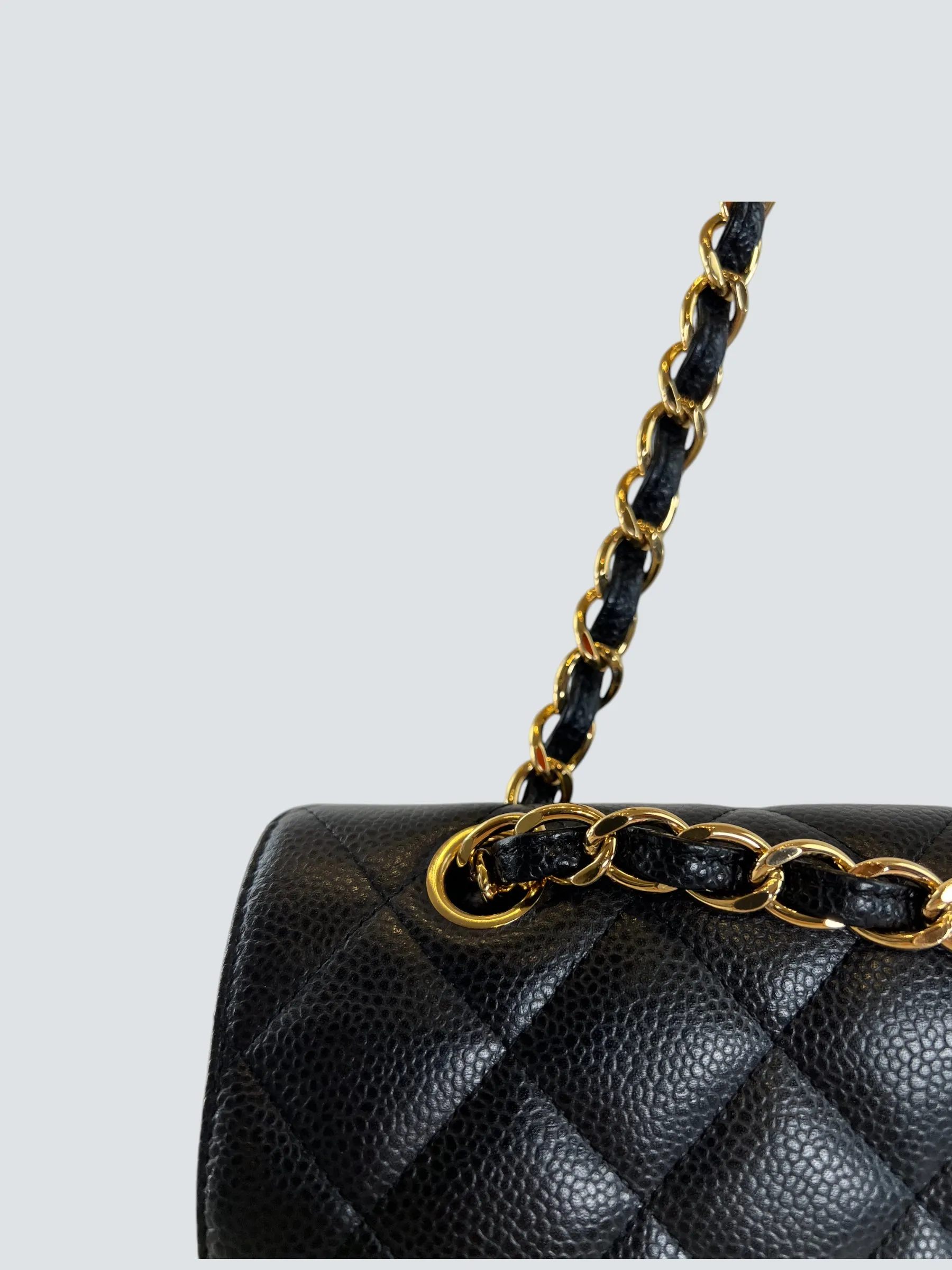 Chanel Black Caviar Leather Maxi Double Flap