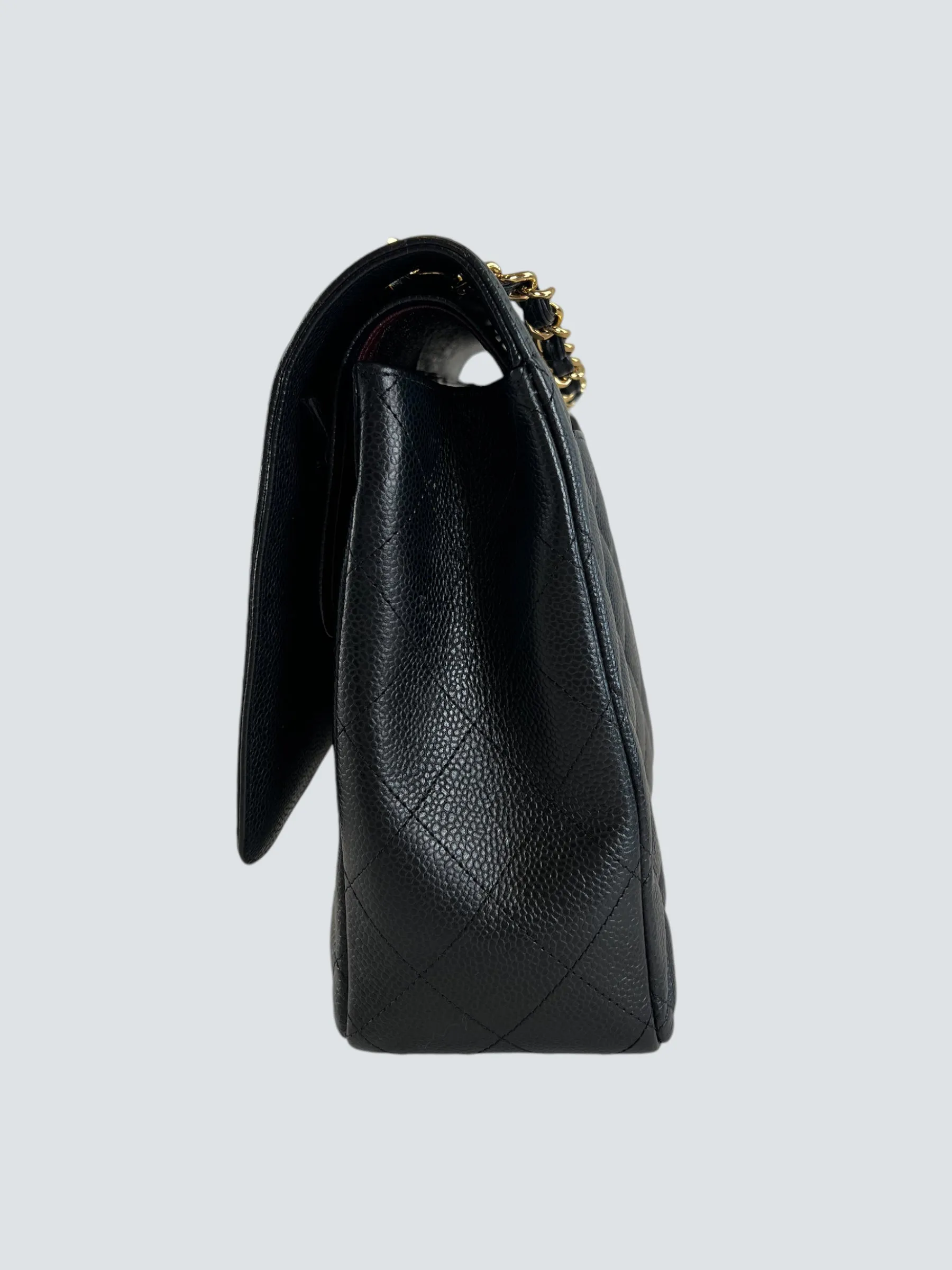 Chanel Black Caviar Leather Maxi Double Flap