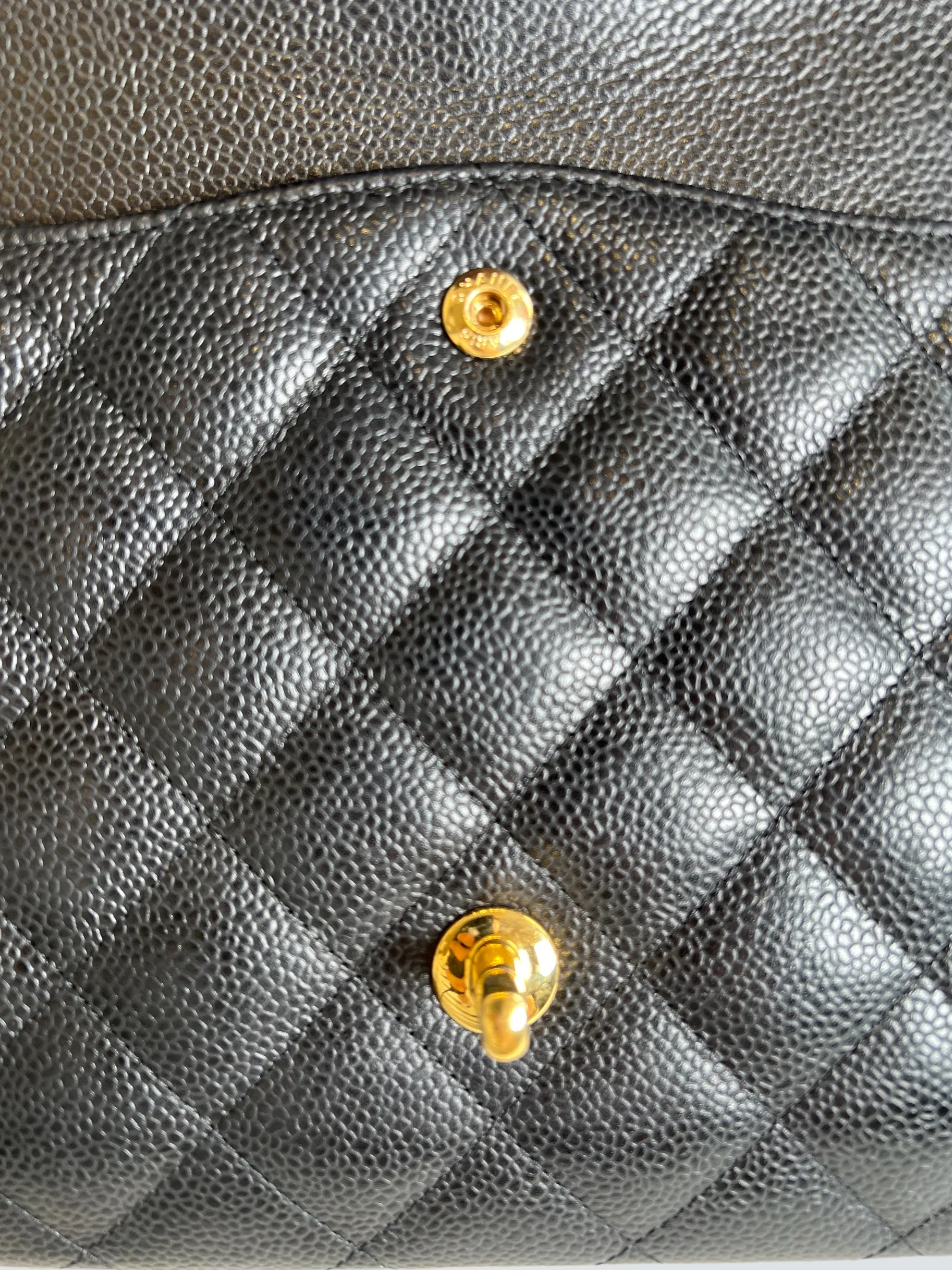 Chanel Black Caviar Leather Maxi Double Flap