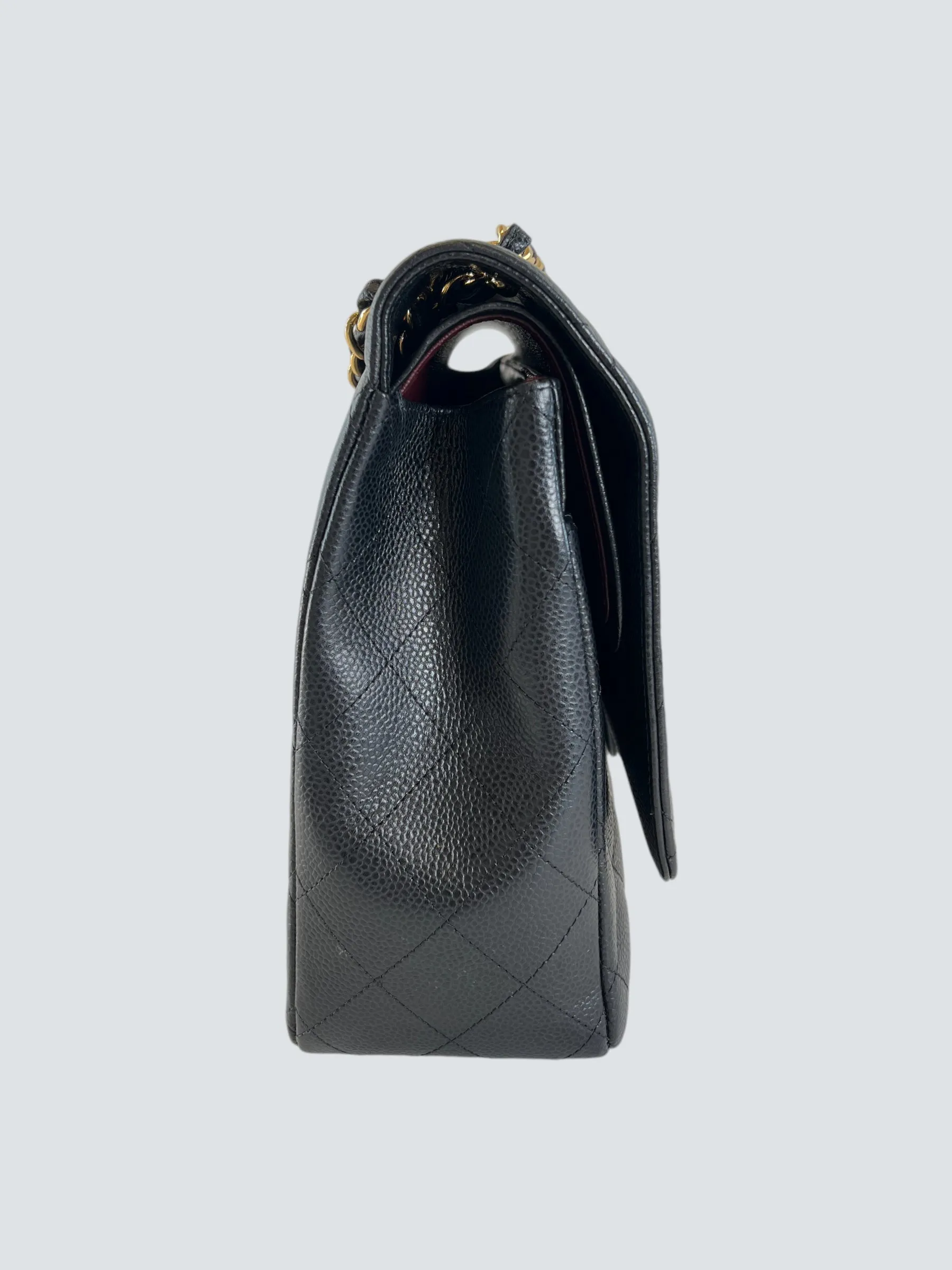 Chanel Black Caviar Leather Maxi Double Flap