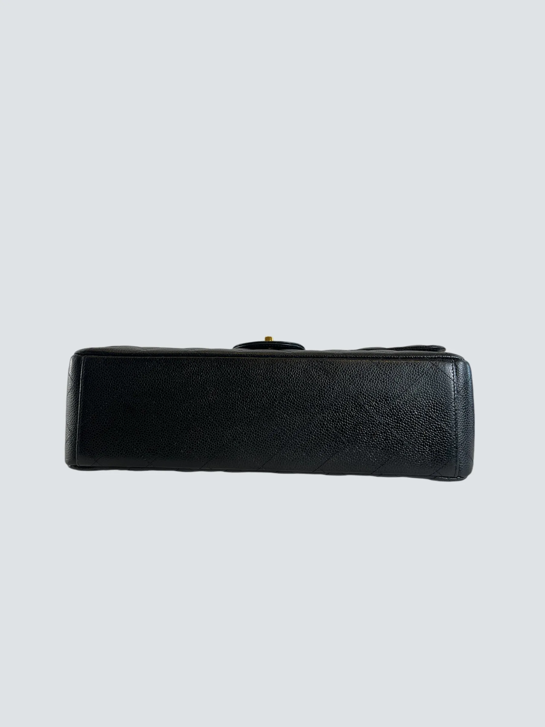 Chanel Black Caviar Leather Maxi Double Flap