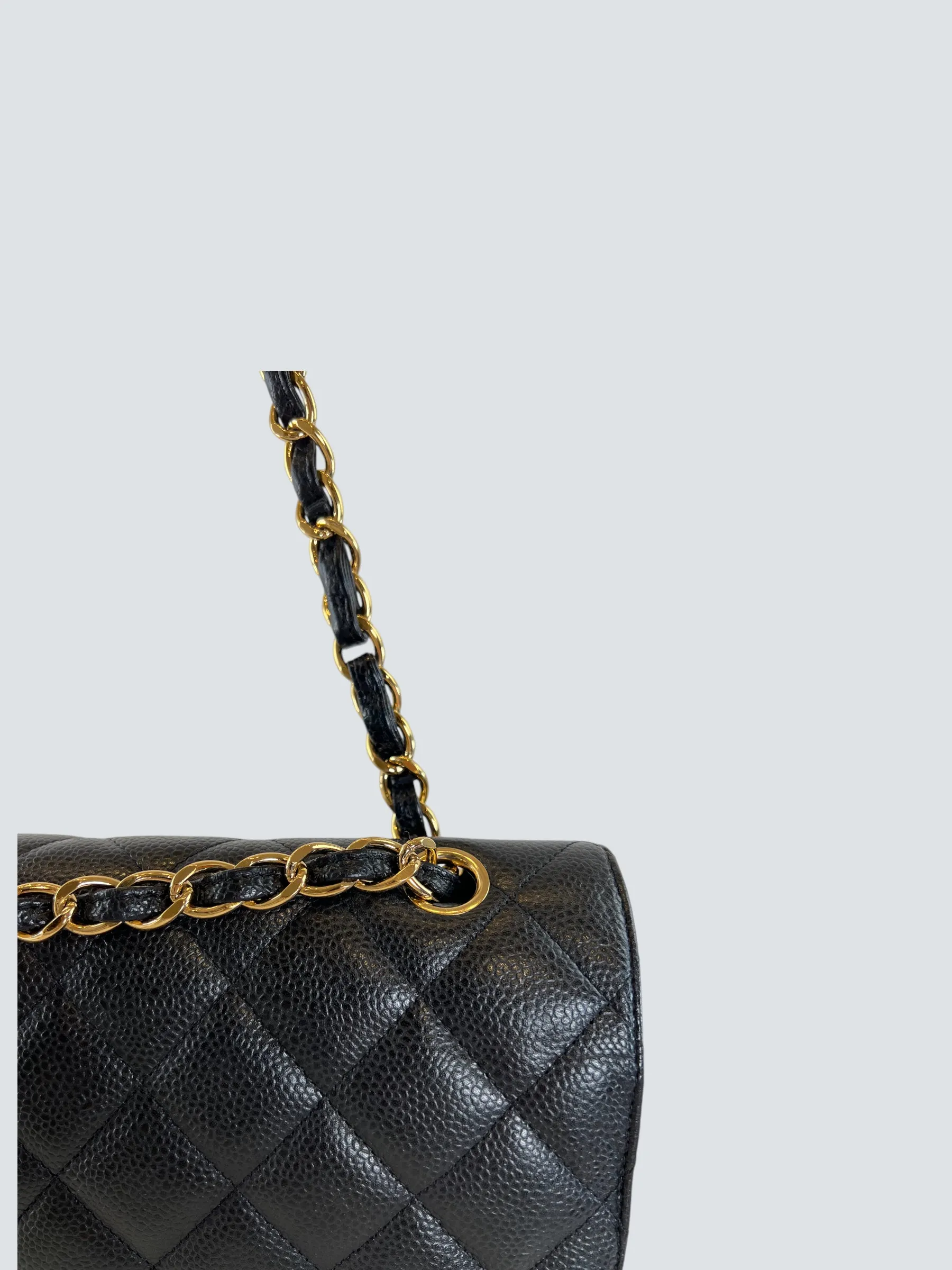 Chanel Black Caviar Leather Maxi Double Flap