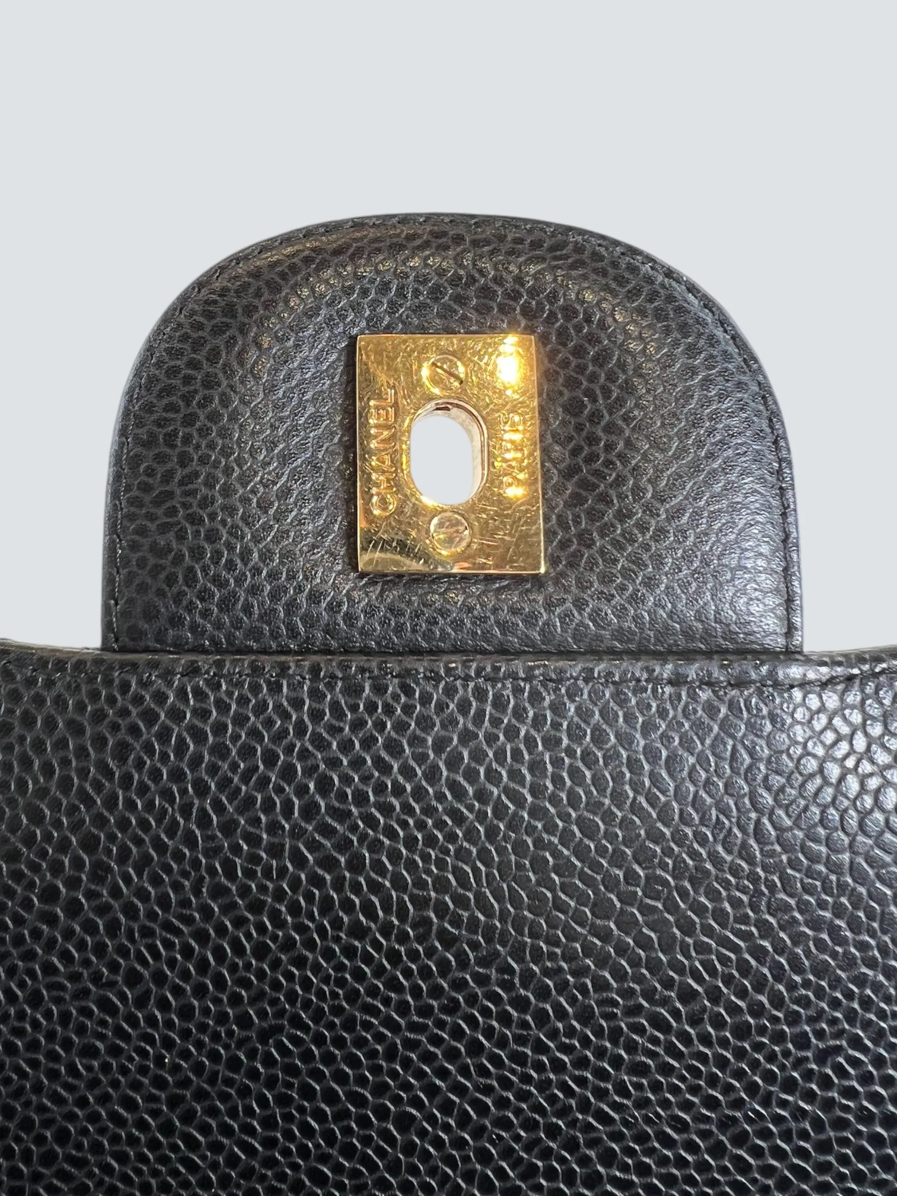 Chanel Black Caviar Leather Maxi Double Flap