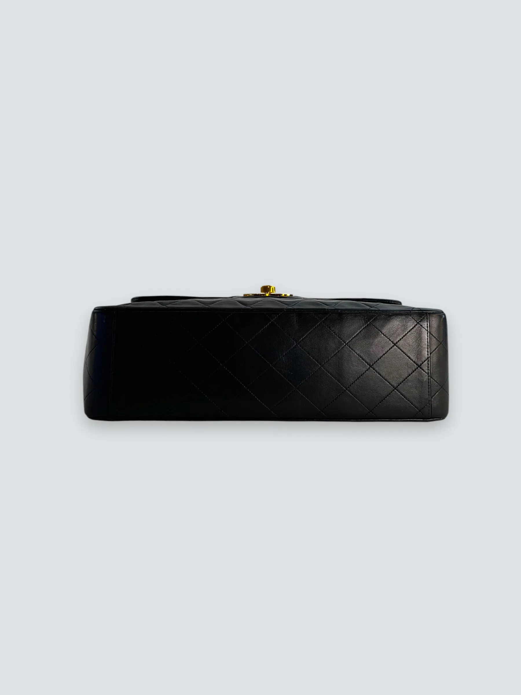 Chanel Black Lambskin Leather Maxi Shoulder Bag