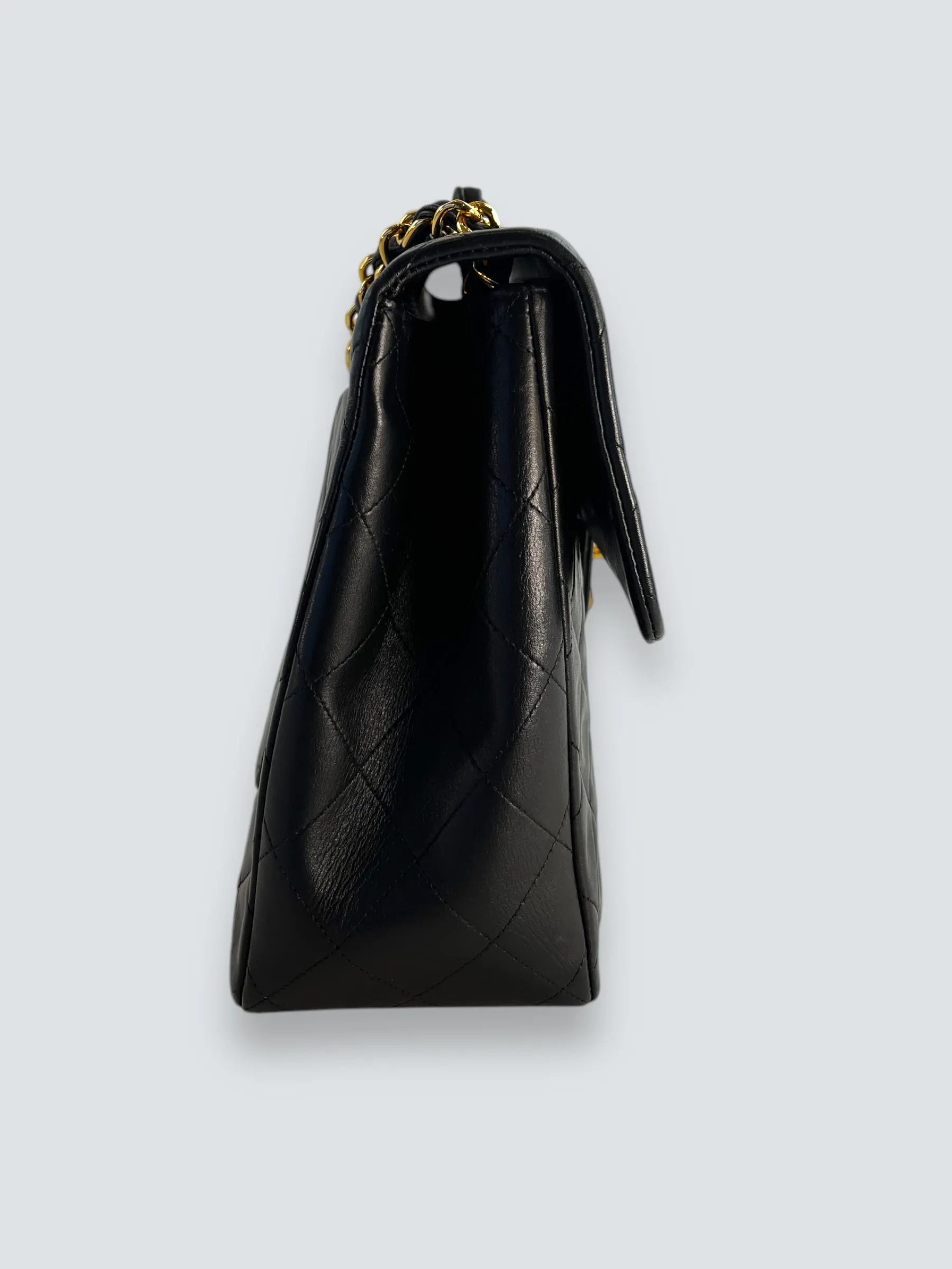 Chanel Black Lambskin Leather Maxi Shoulder Bag