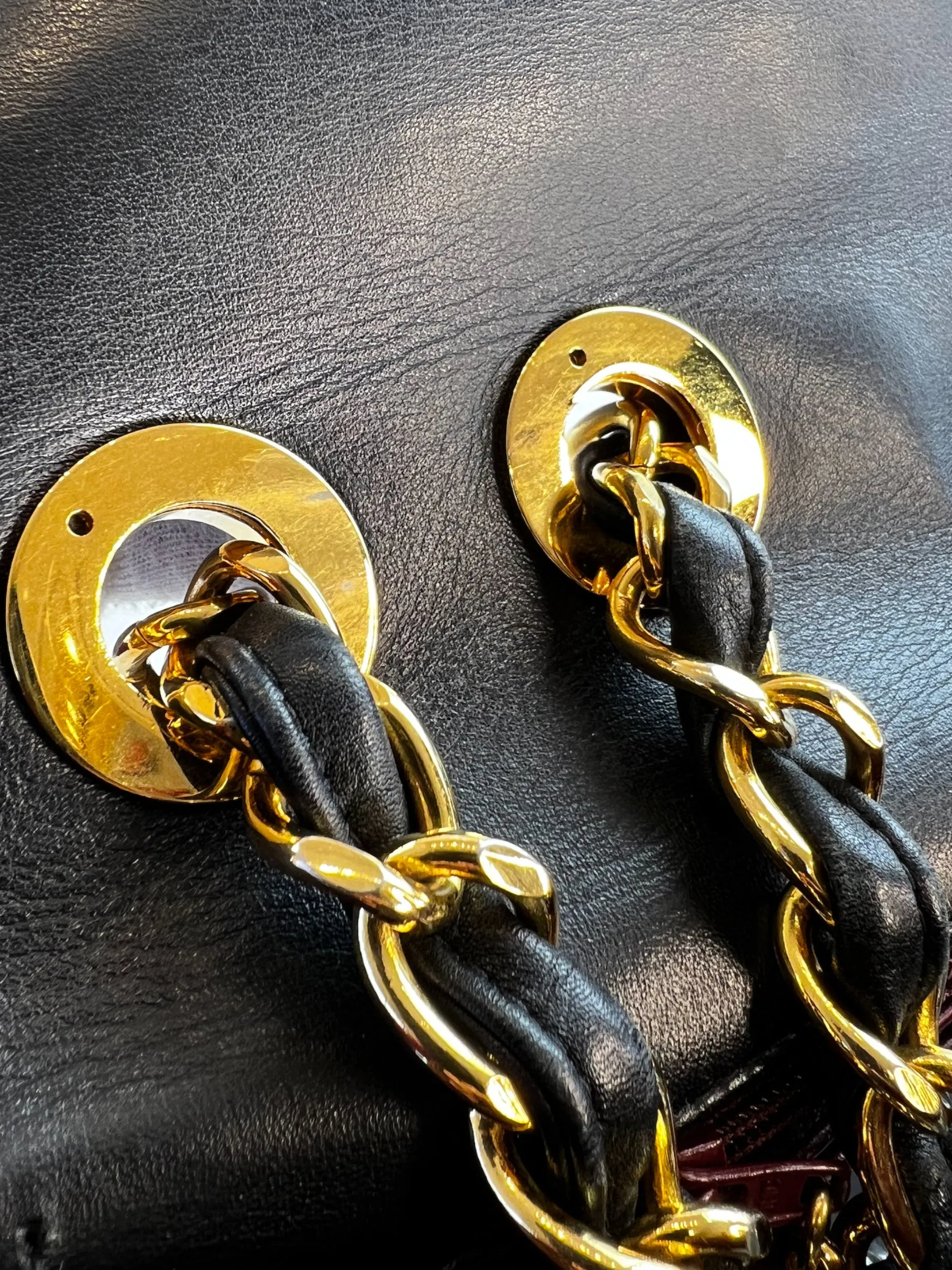 Chanel Black Lambskin Leather Maxi Shoulder Bag