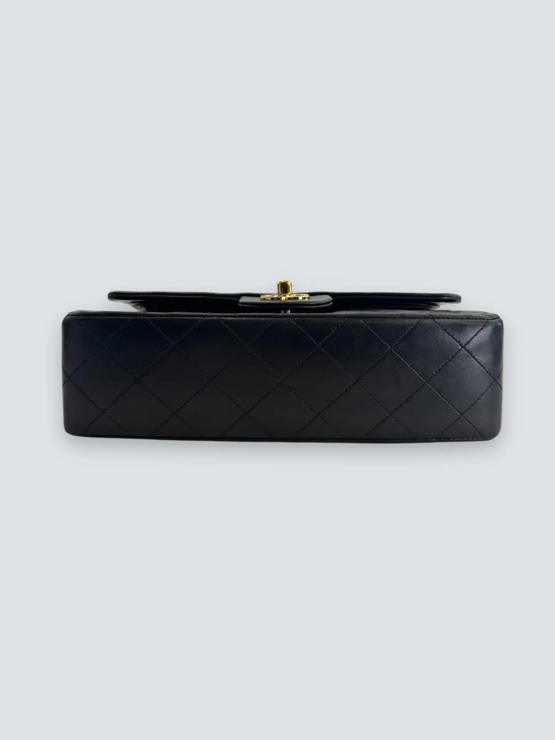 Chanel Black Lambskin Leather Medium Double Flap
