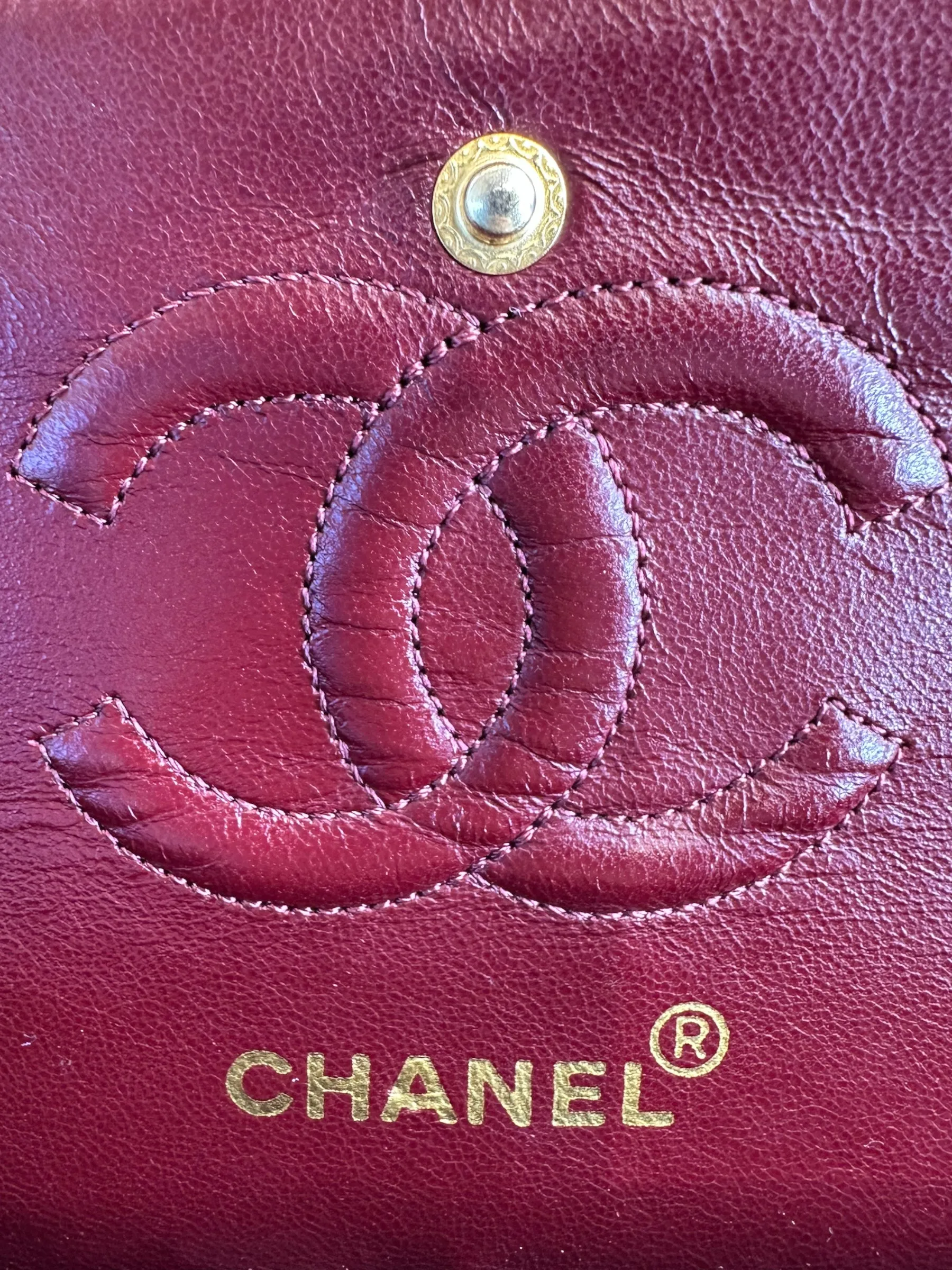 Chanel Black Lambskin Leather Medium Double Flap