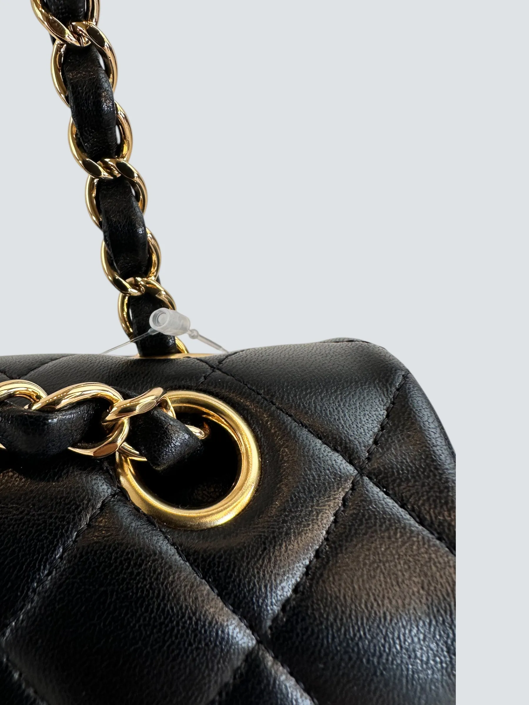 Chanel Black Lambskin Leather Medium Double Flap