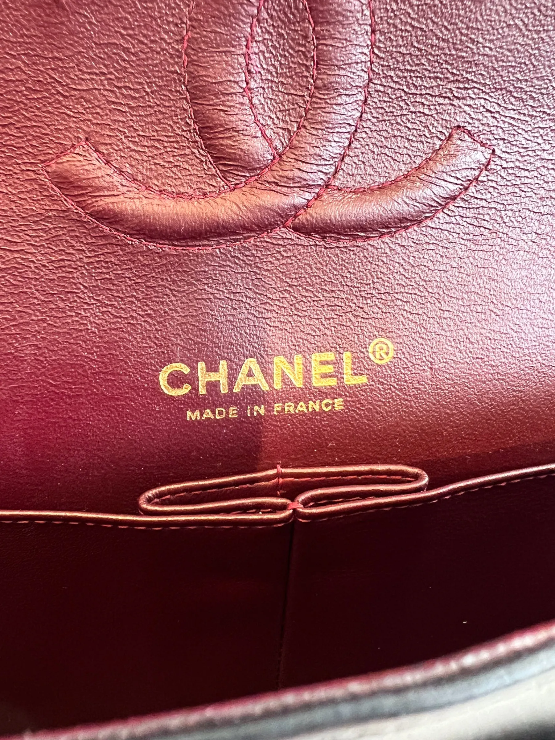 Chanel Black Lambskin Leather Medium Double Flap