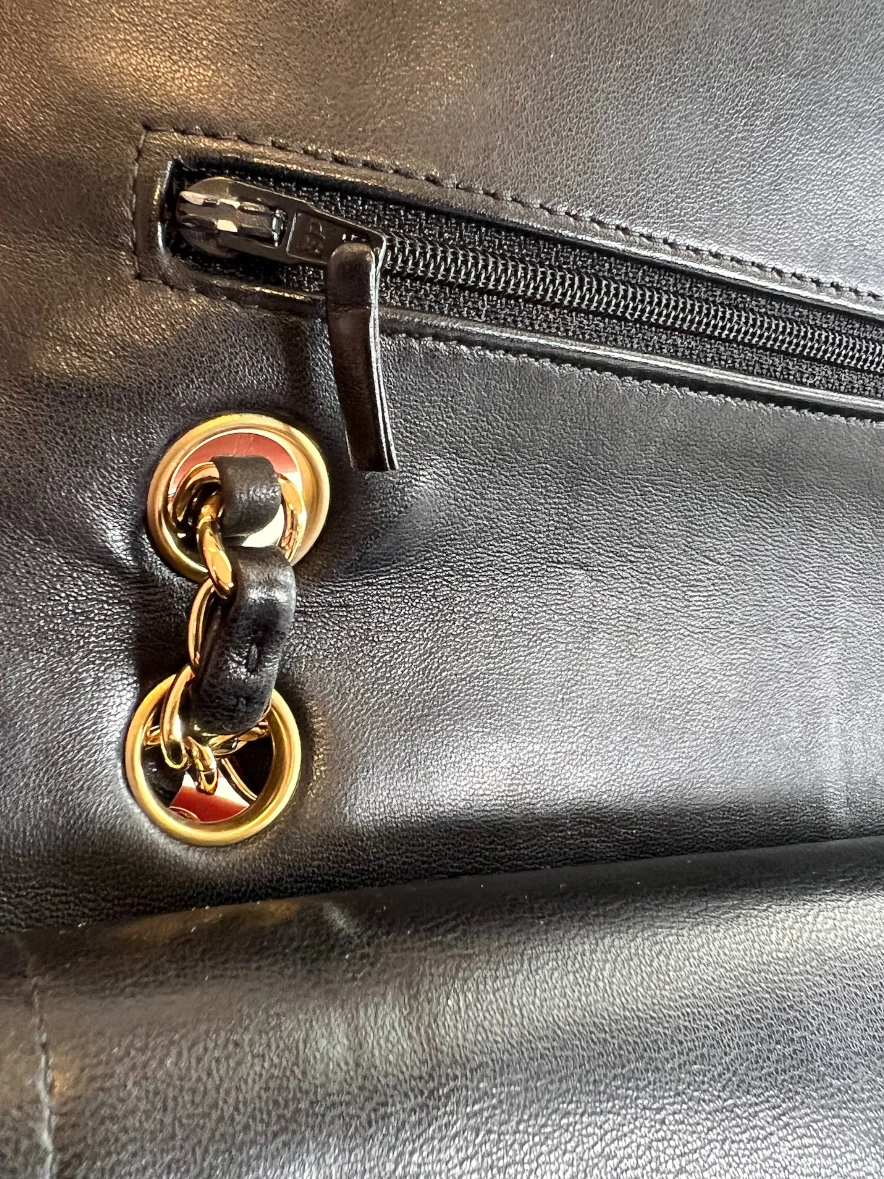 Chanel Black Lambskin Leather Medium Double Flap