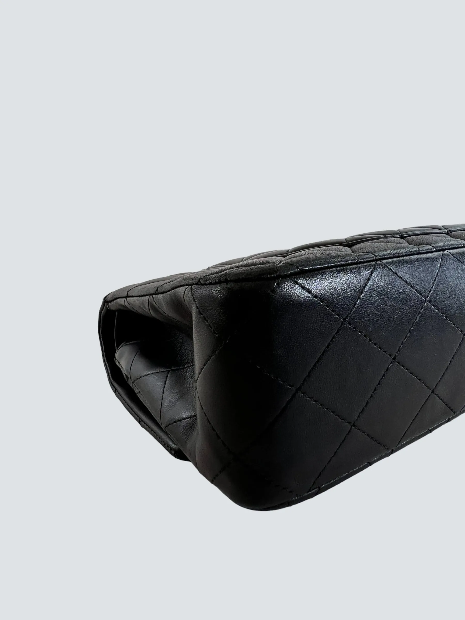 Chanel Black Lambskin Leather Medium Double Flap