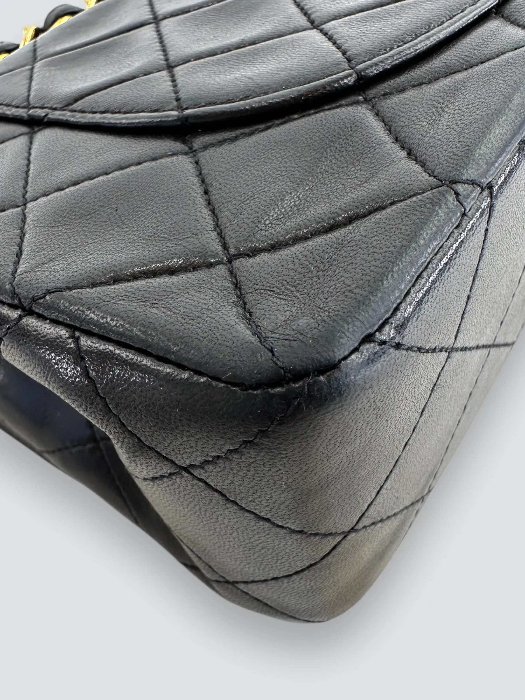 Chanel Black Lambskin Leather Medium Double Flap