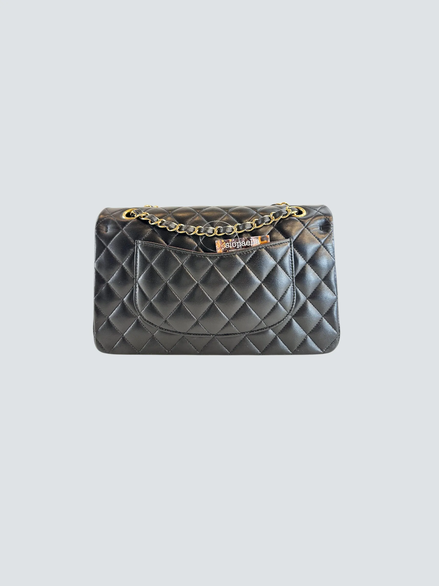 Chanel Black Lambskin Leather Medium Double Flap
