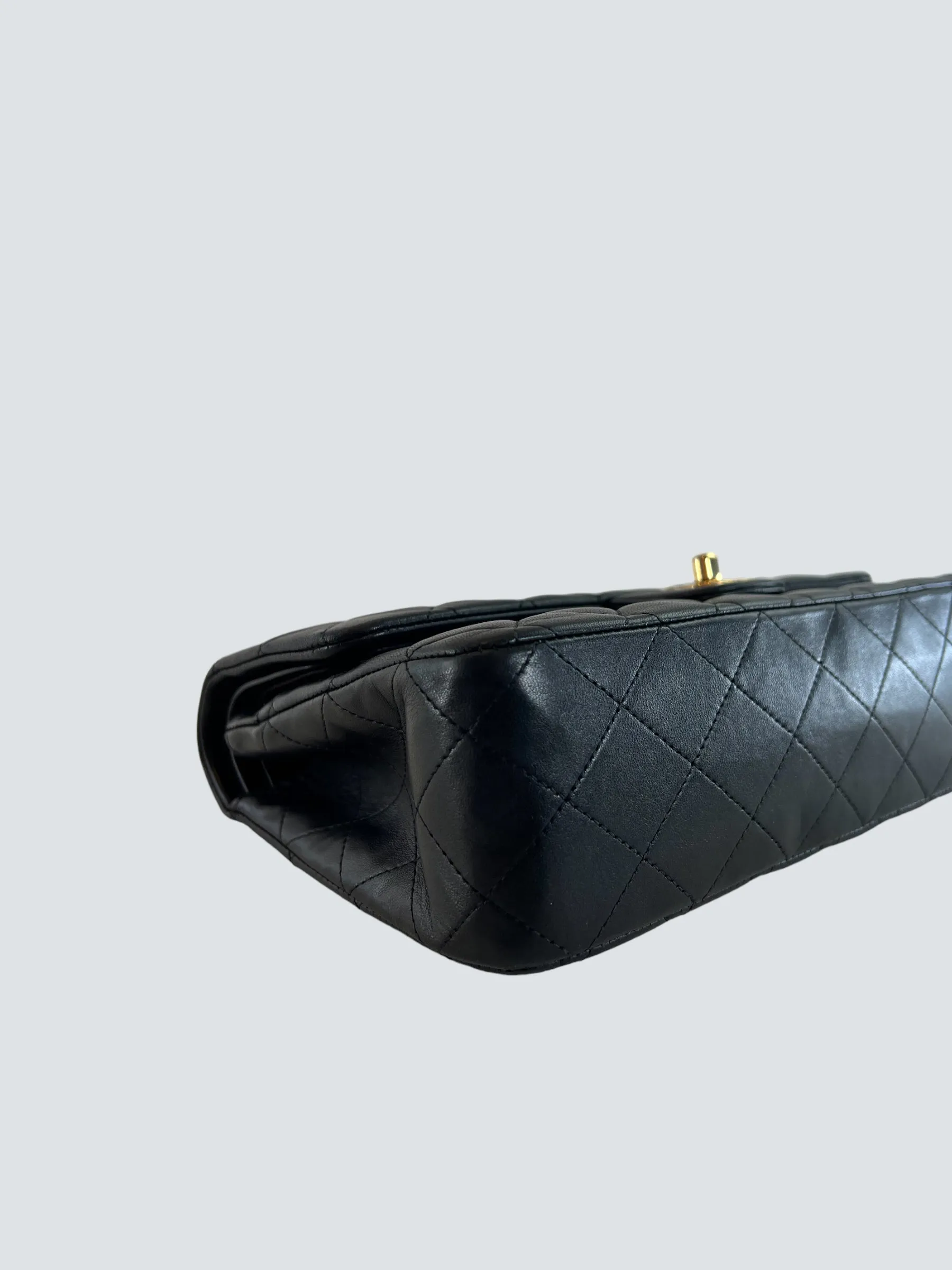 Chanel Black Lambskin Leather Medium Double Flap
