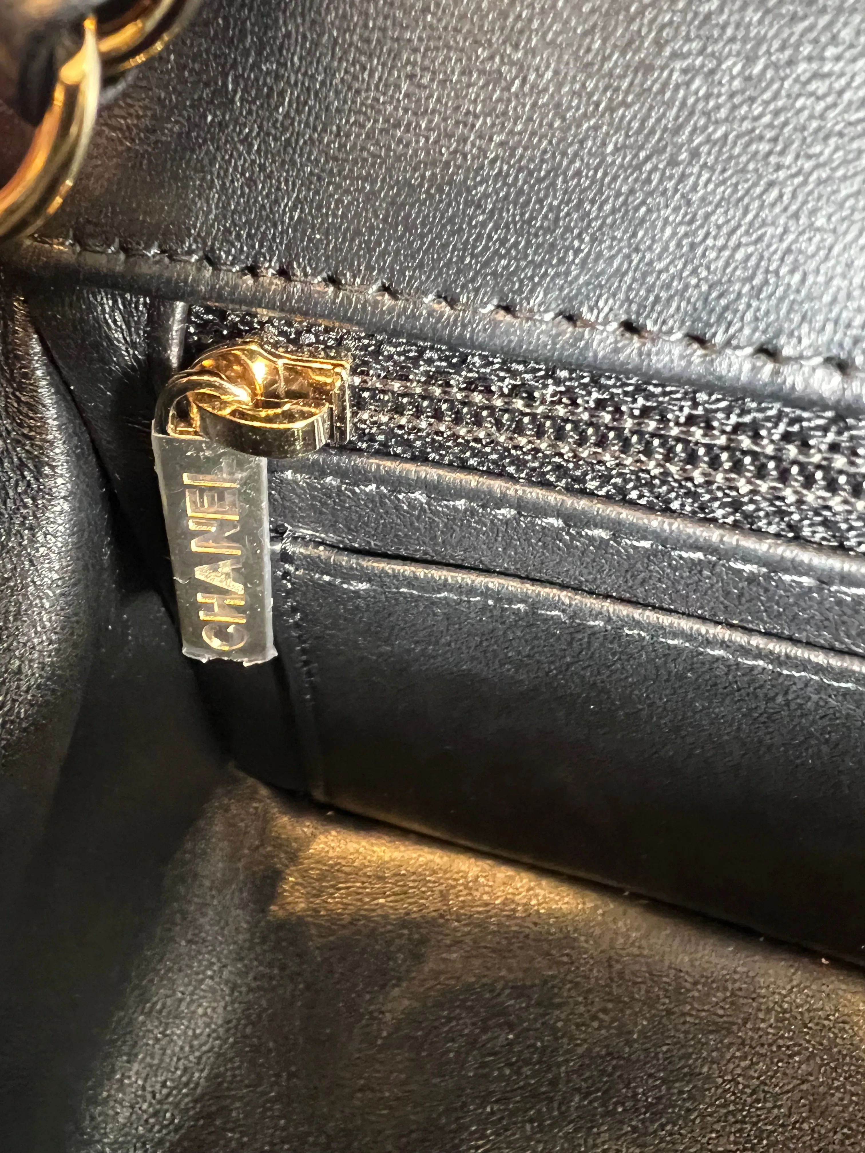Chanel Black Lambskin Leather Mini Rectangular