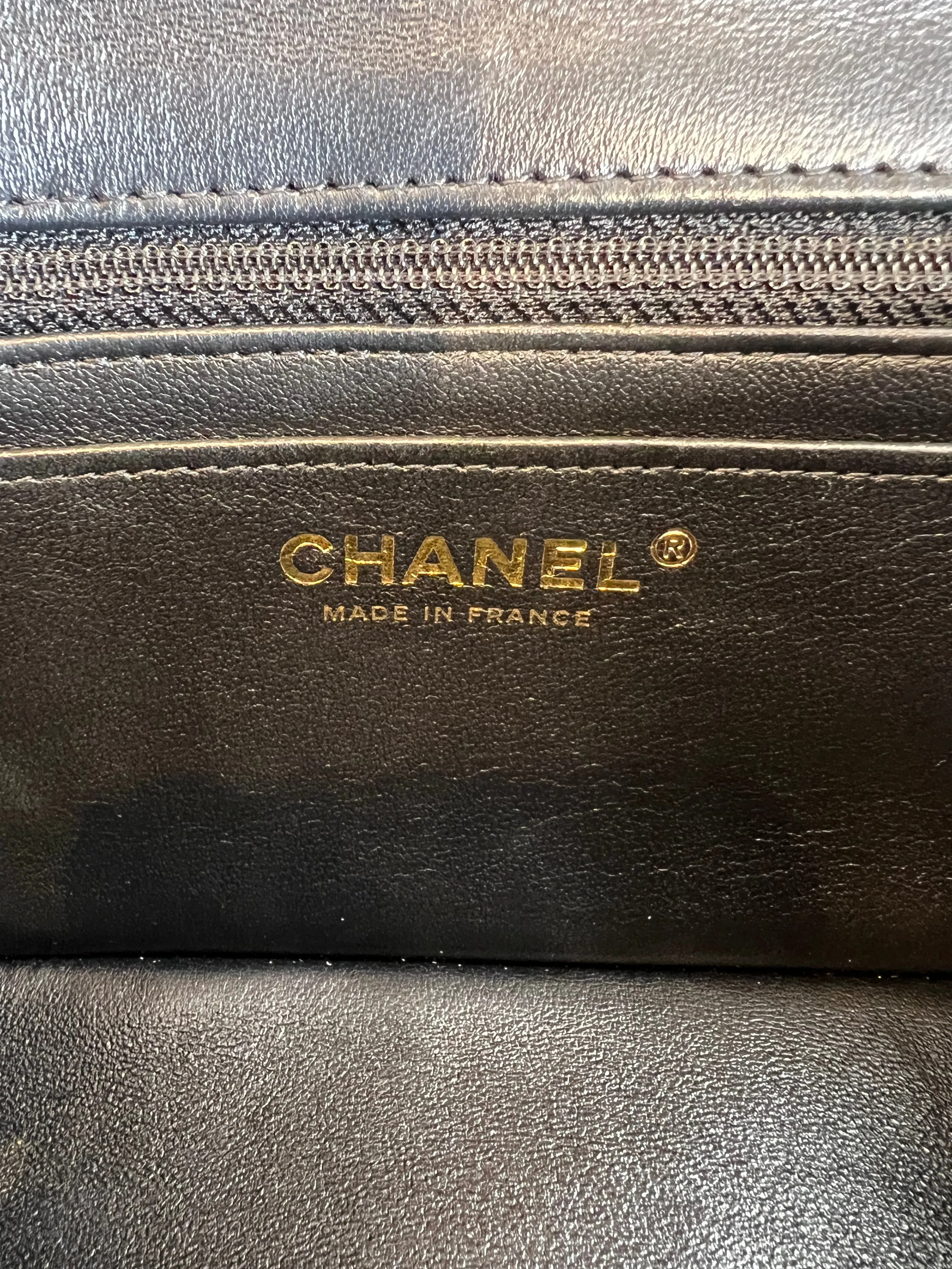 Chanel Black Lambskin Leather Mini Rectangular