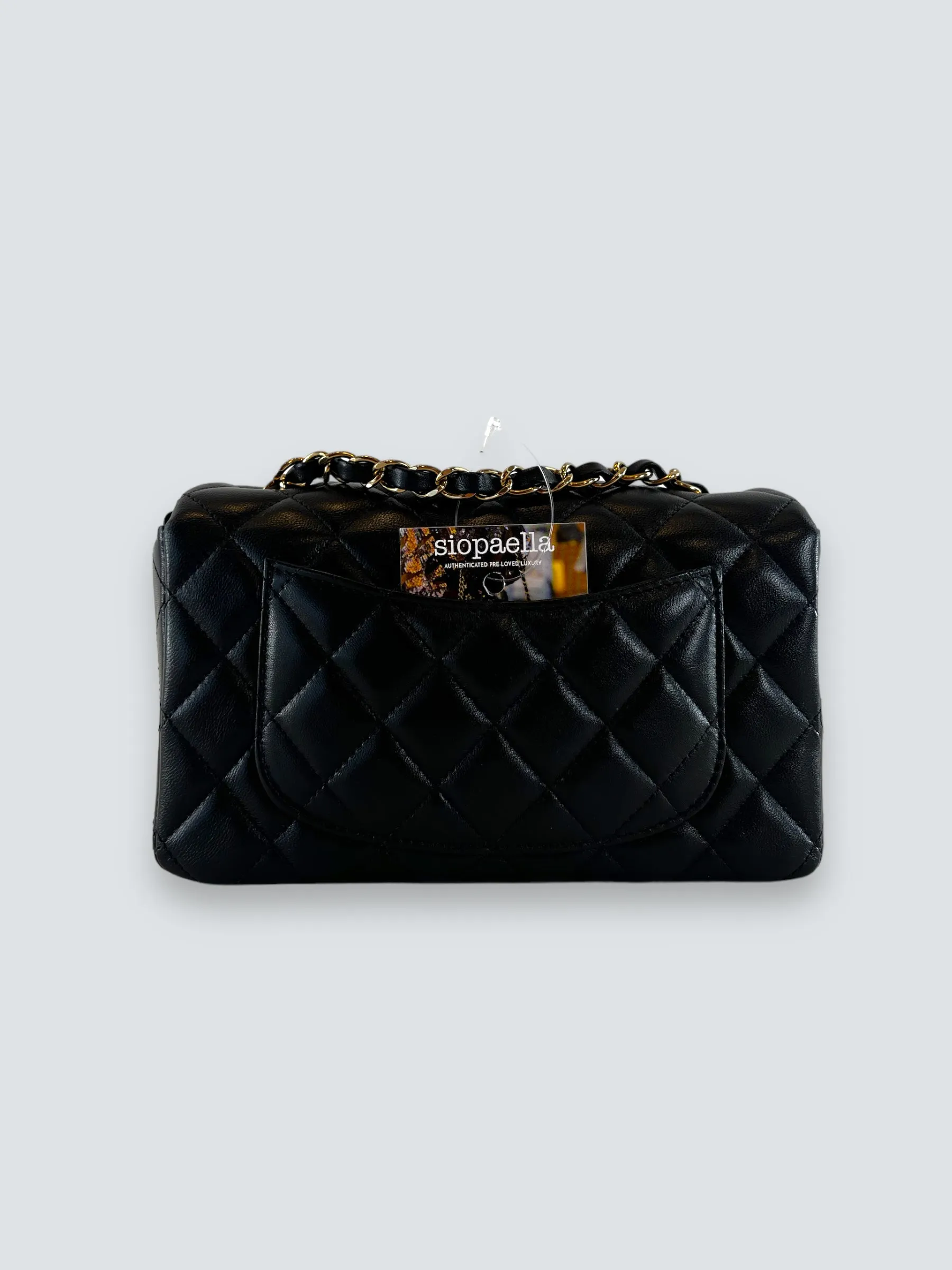 Chanel Black Lambskin Leather Mini Rectangular