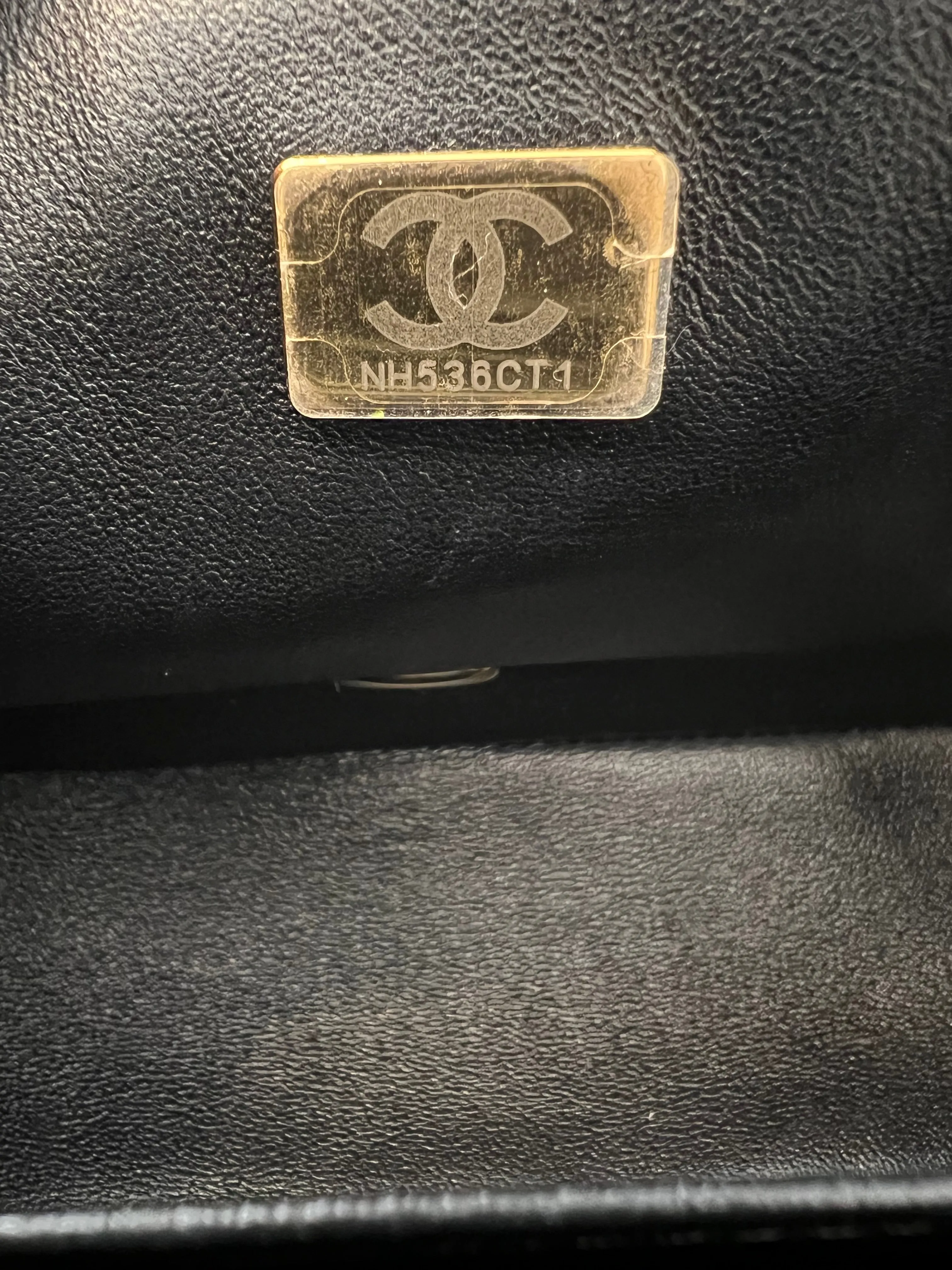 Chanel Black Lambskin Leather Mini Rectangular