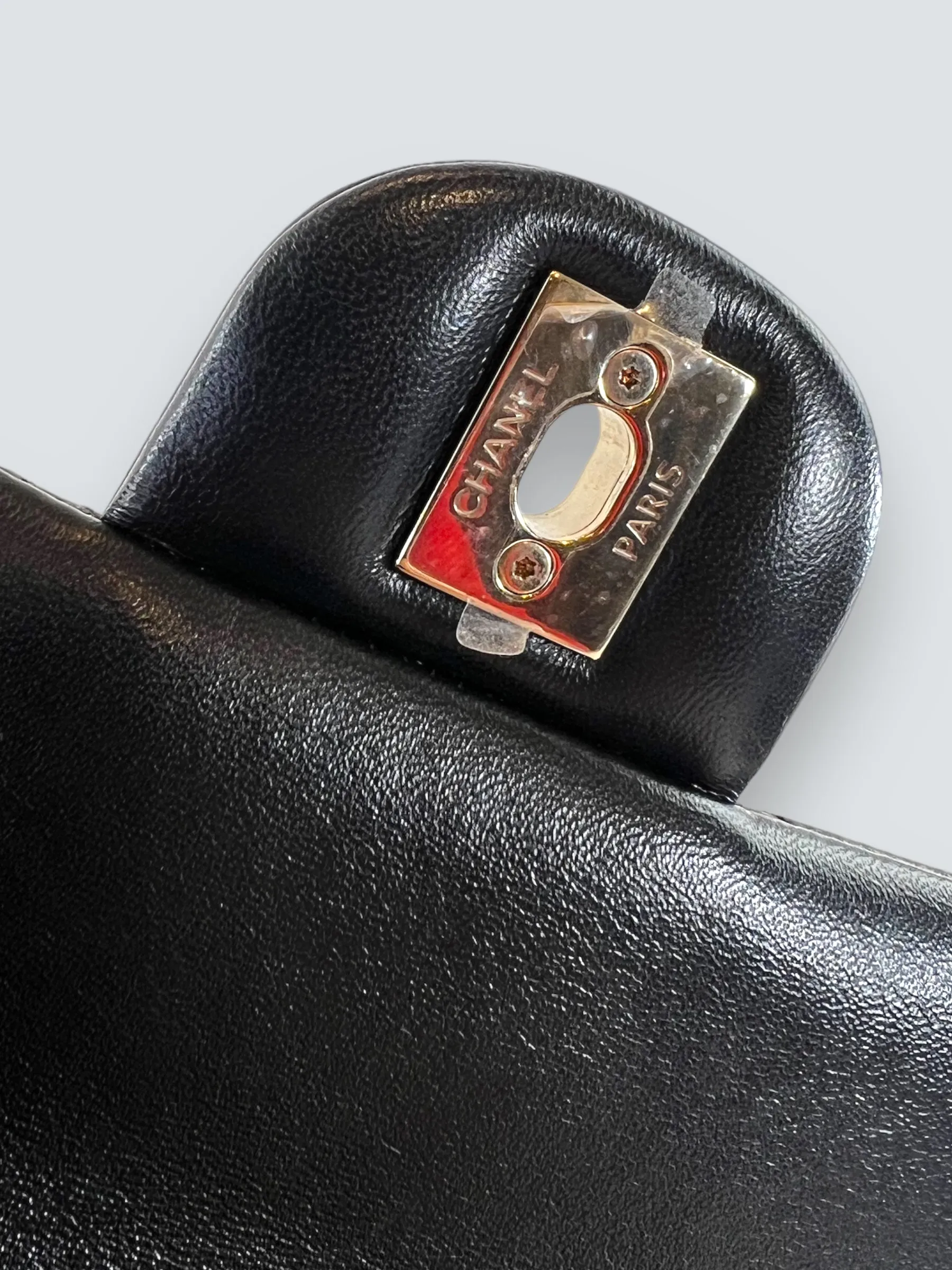 Chanel Black Lambskin Leather Mini Rectangular